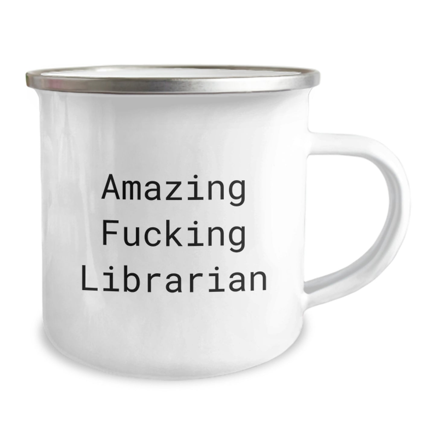Funny Librarian Gifts from Friends - Amazing F--king Librarian Insulated Camping Mug for Librarian, Unique Christmas Unique Gifts for Librarian, Men, Women - Image 2