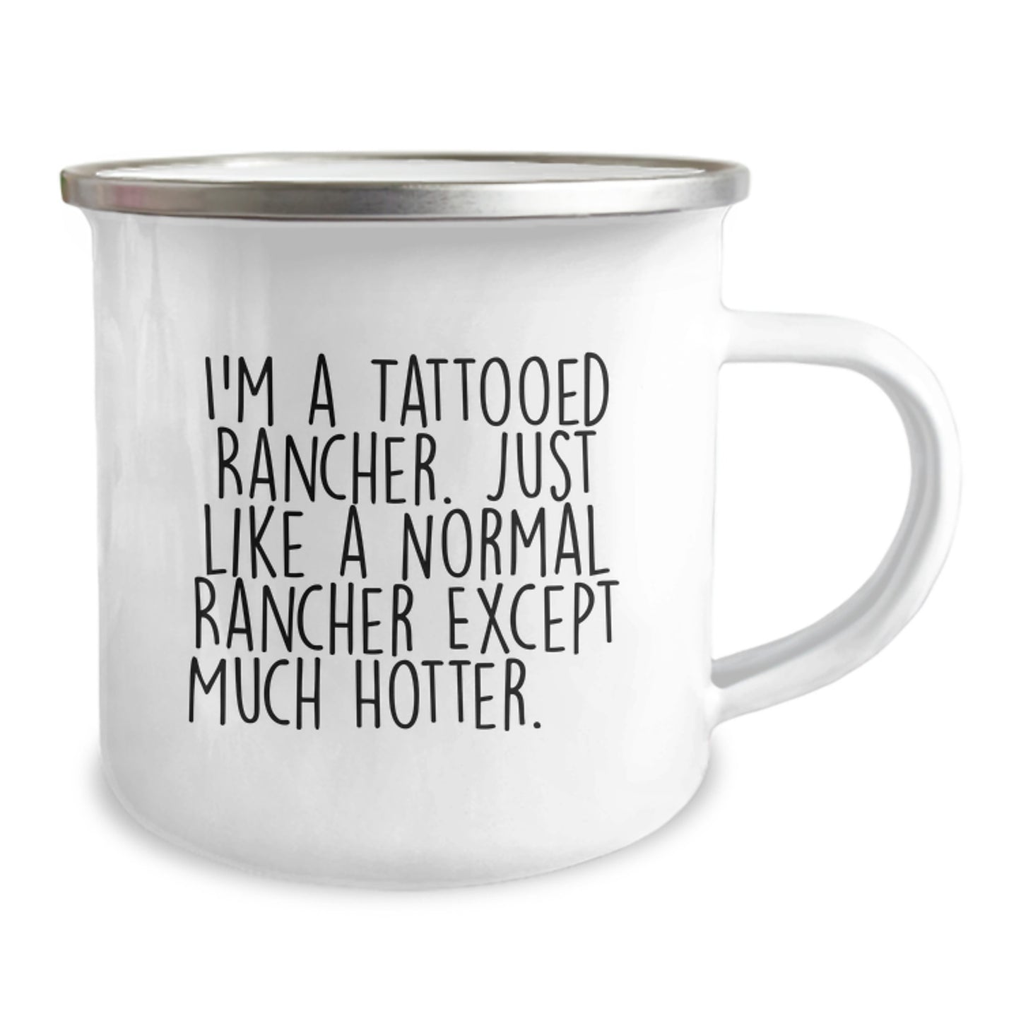Funny Rancher Gifts for Men from Friends - Unique Birthday Unique Gifts for Ranchers - I'm A Tattooed Rancher Camping Mug - Image 2