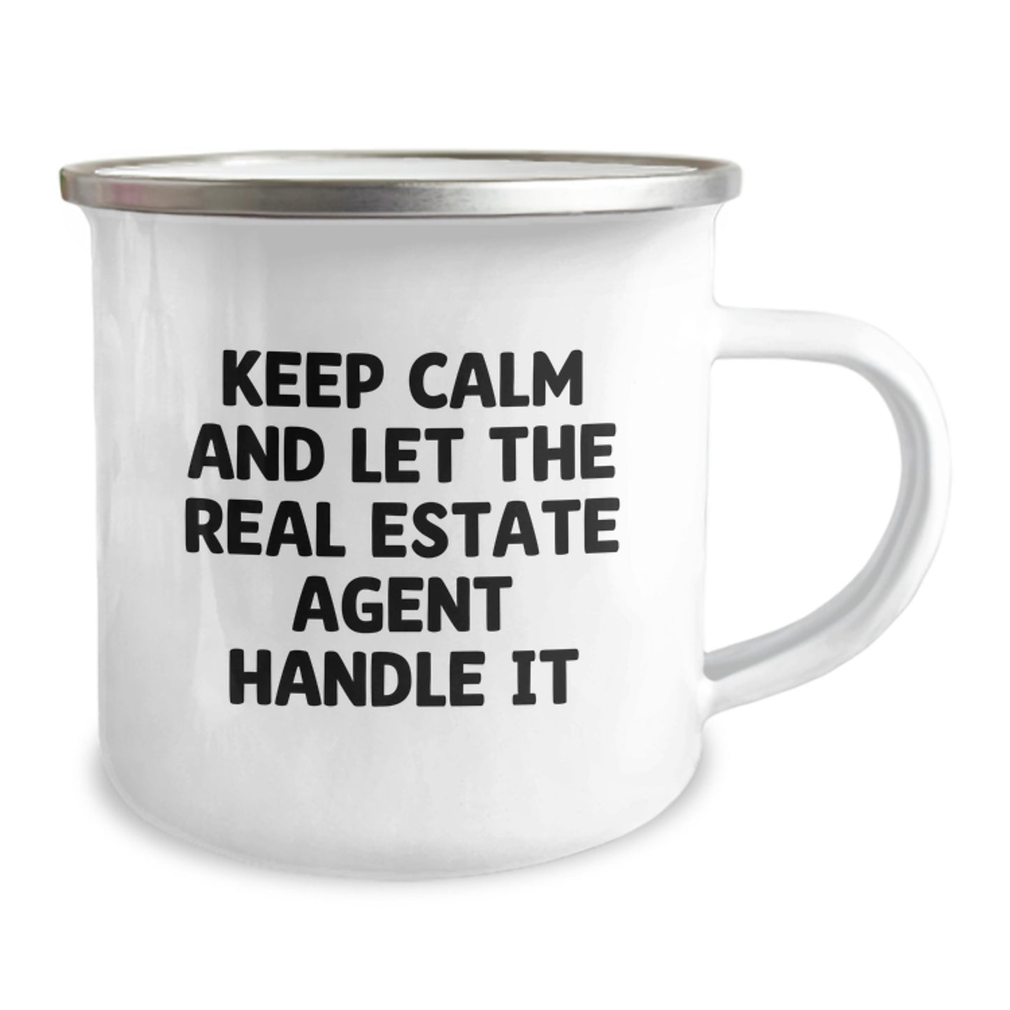 Funny Real Estate Agent Gifts, Keep Calm and Let Them Handle It, Valentine's Unique Camping Mug for Men and Women - Image 2