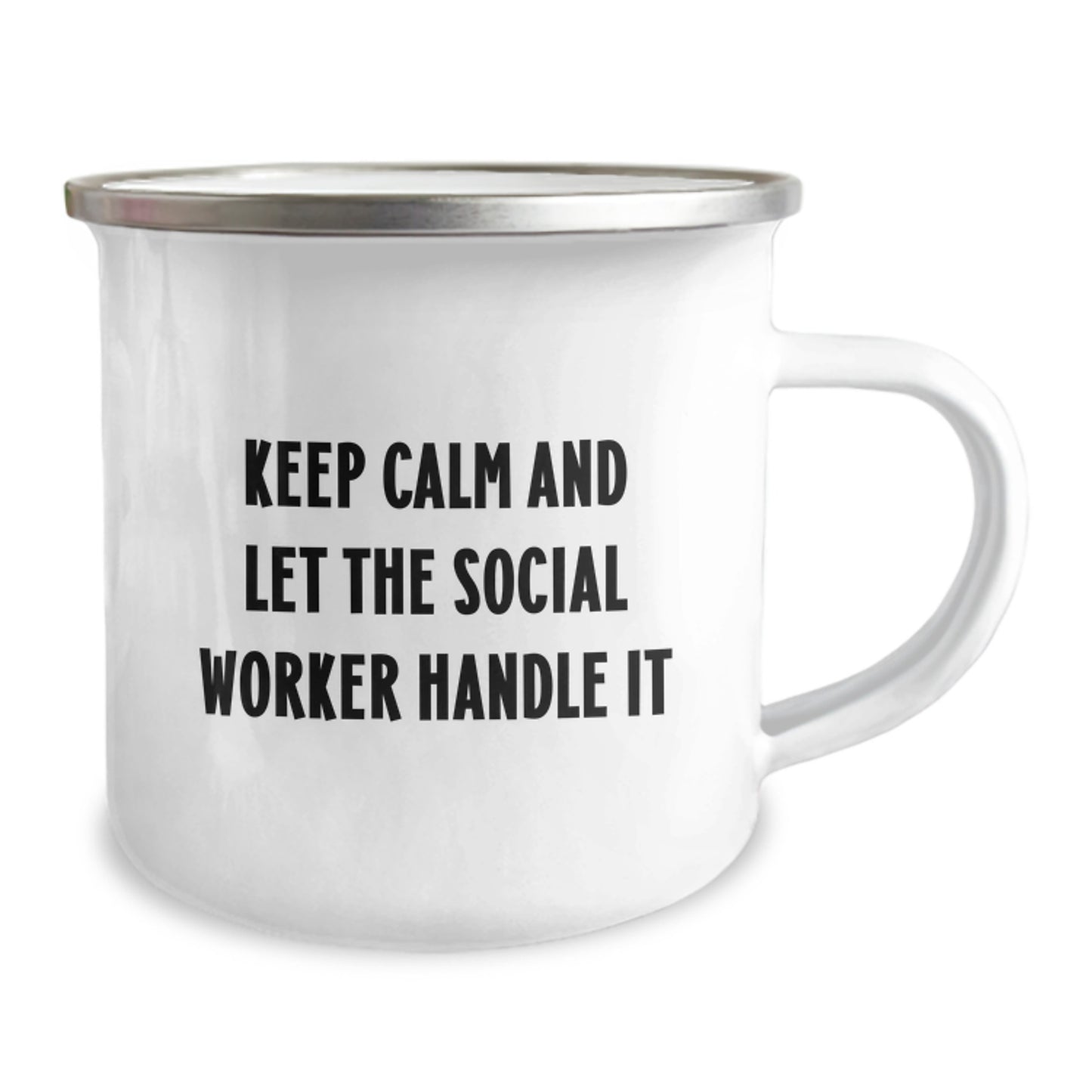 Gifts for Social Workers - Funny 'Keep Calm And Let The Social Worker Handle It' Camping Mug, Unique Christmas Unique Gifts from Friends to Social Worker Men and Women - Image 2