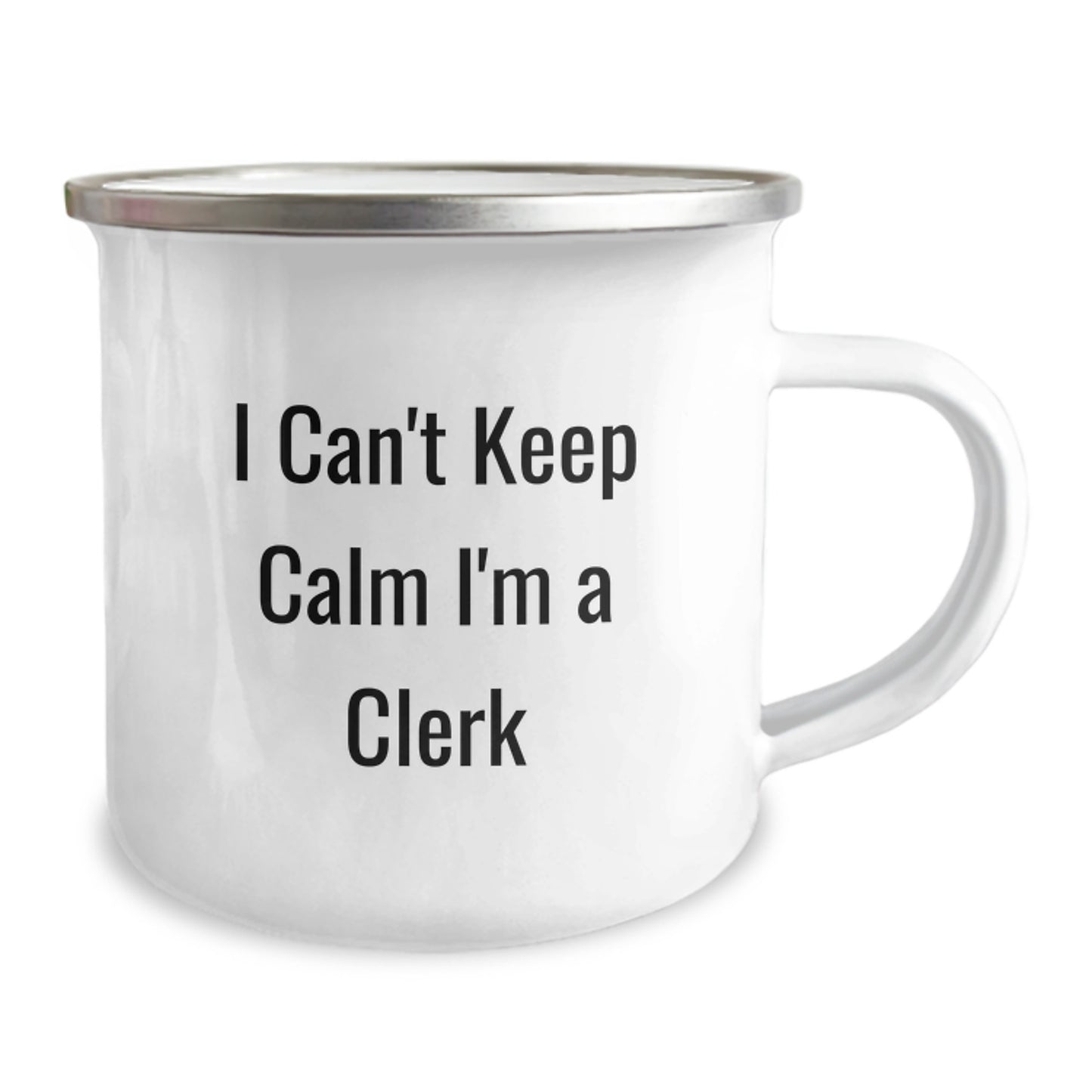 Funny Clerk Gifts, I Can't Keep Calm I'm A Clerk Christmas Unique Camping Mugs Gifts from Friends to Family - Image 2