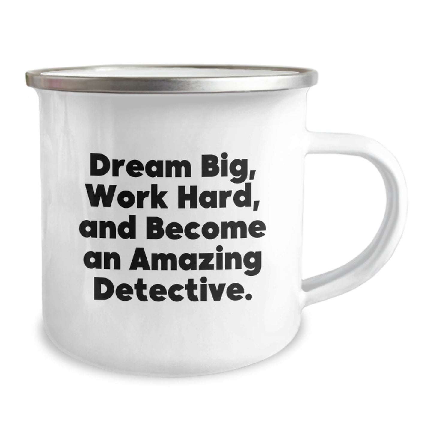 Funny Detective Gifts for Him, Men's Camping Mug, Christmas Unique Gifts from Friends to Family with 'Dream Big, Work Hard, And Become An Amazing Detective.' Quote - Image 2