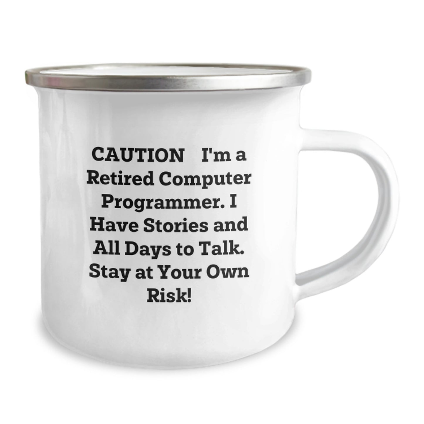 Funny Computer Programmer Camping Mug Gifts from Friends - Caution: Stories Ahead! - Image 2