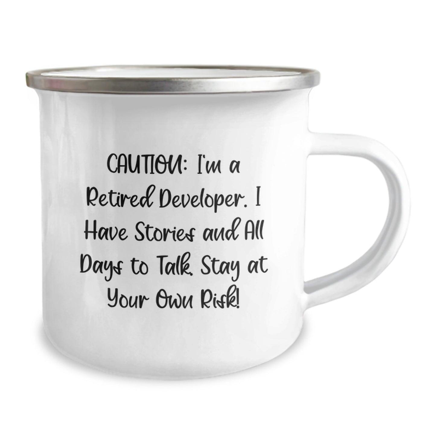 Funny Developer Gifts, Camping Mug for Retired Coders, Gifts from Friends for Graduation, Stay At Your Own Risk! - Image 2