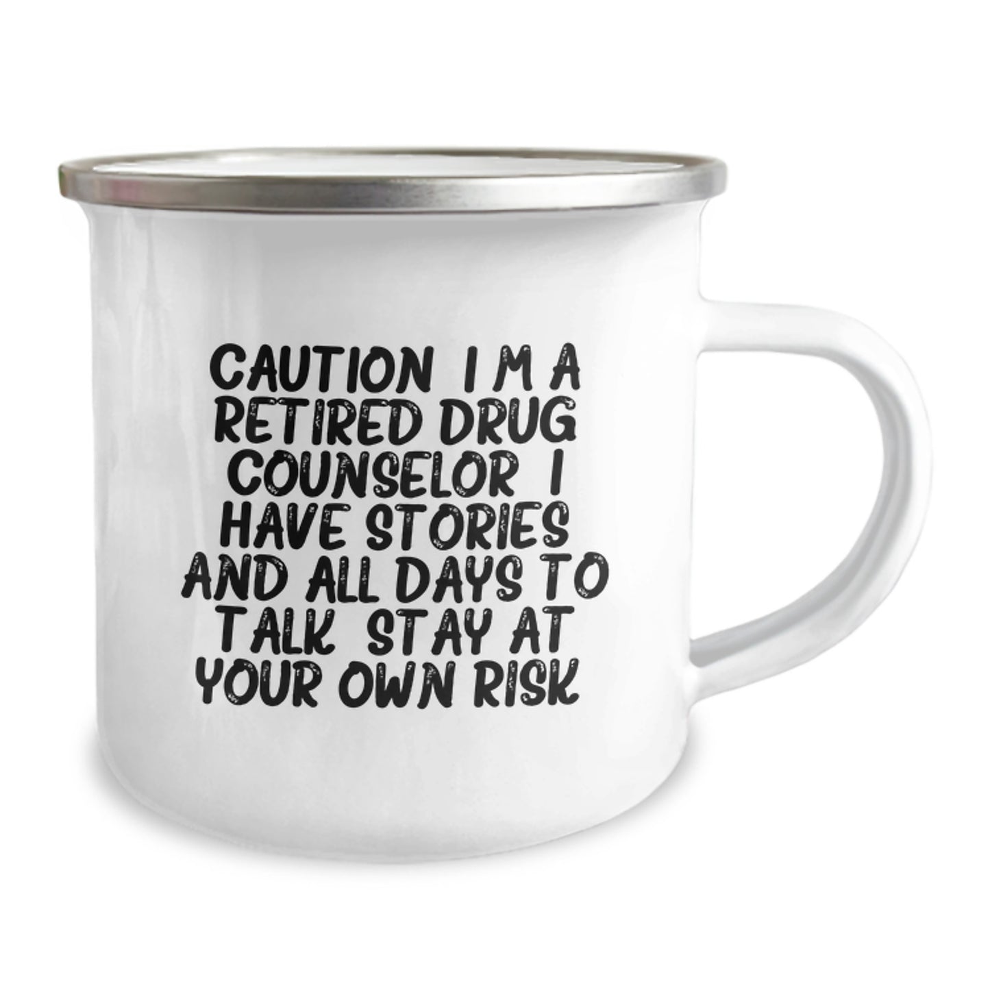 Funny Drug Counselor Gifts from Men to Friends - Christmas Unique Mugs for Women, Men or Coworkers - Caution: I'm A Retired Drug Counselor - 12 oz Stainless Steel - Image 2