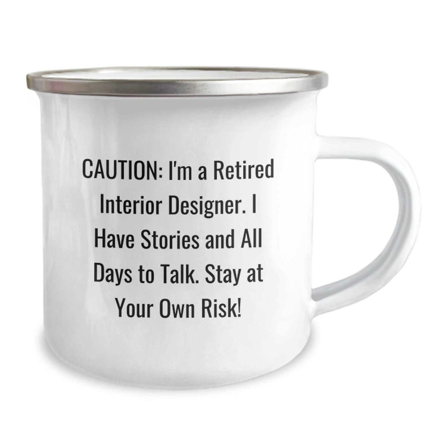 Funny Interior Designer Gifts from Friends for Christmas Unique Mugs - Stay At Your Own Risk! Interior Designer Camping Mug - Image 2