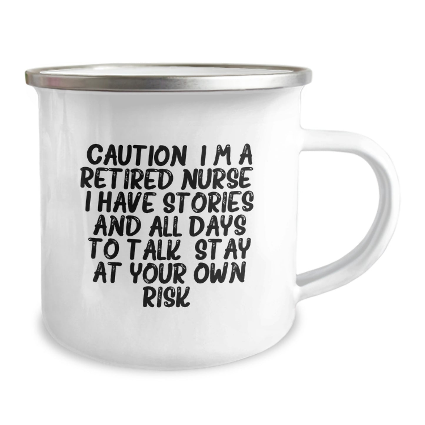 Gifts from Family to Nurse, Funny Quote 'Caution: I'm A Retired Nurse', Camping Mug for Christmas - Unique Nurse Gifts for Women - Image 2