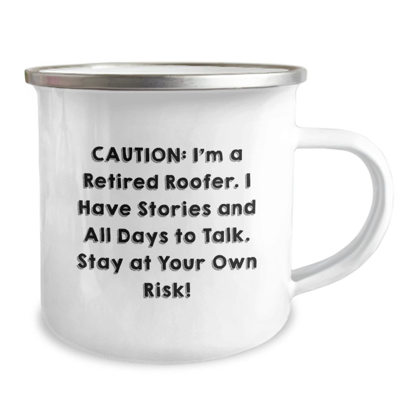 Funny Roofer Gifts from Men to Friends - Retired Roofer Camping Mug for Christmas Unique - Image 2