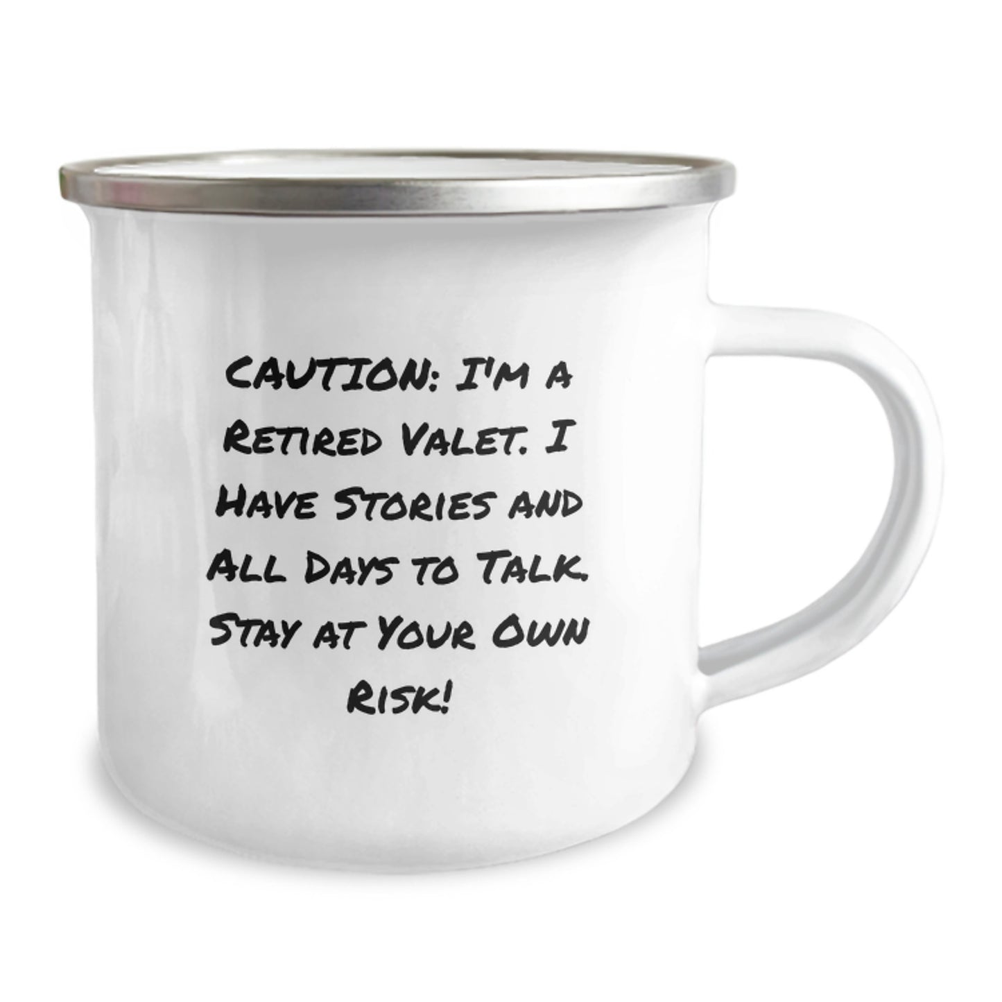 Funny Valet Gifts from Family Friends for Birthday Unique Valet Camping Mug - Caution: I'm A Retired Valet. I Have Stories And All Days To Talk. Stay At Your Own Risk! - Image 2