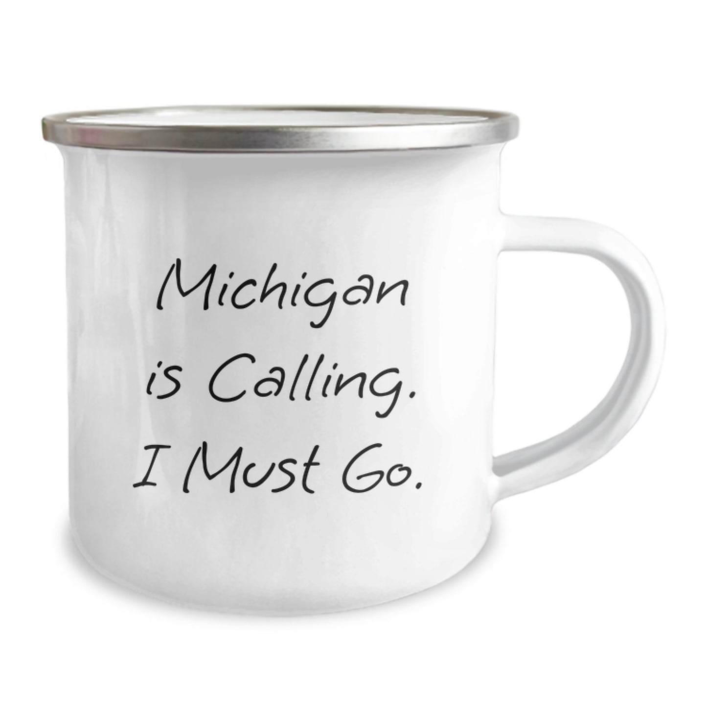 Michigan Camping Mug - Funny Gift for Friends from Michigan, Unique Christmas Unique Gifts for Men, Women, or Family, Michigan Is Calling. I Must Go. - Image 2