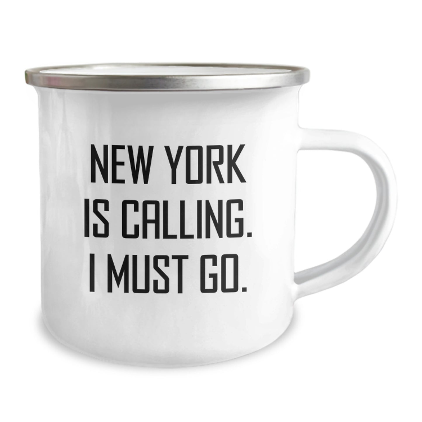 New York Calling Gifts for Men from Friends, Funny Camping Mug for Graduation, I Must Go - Image 2