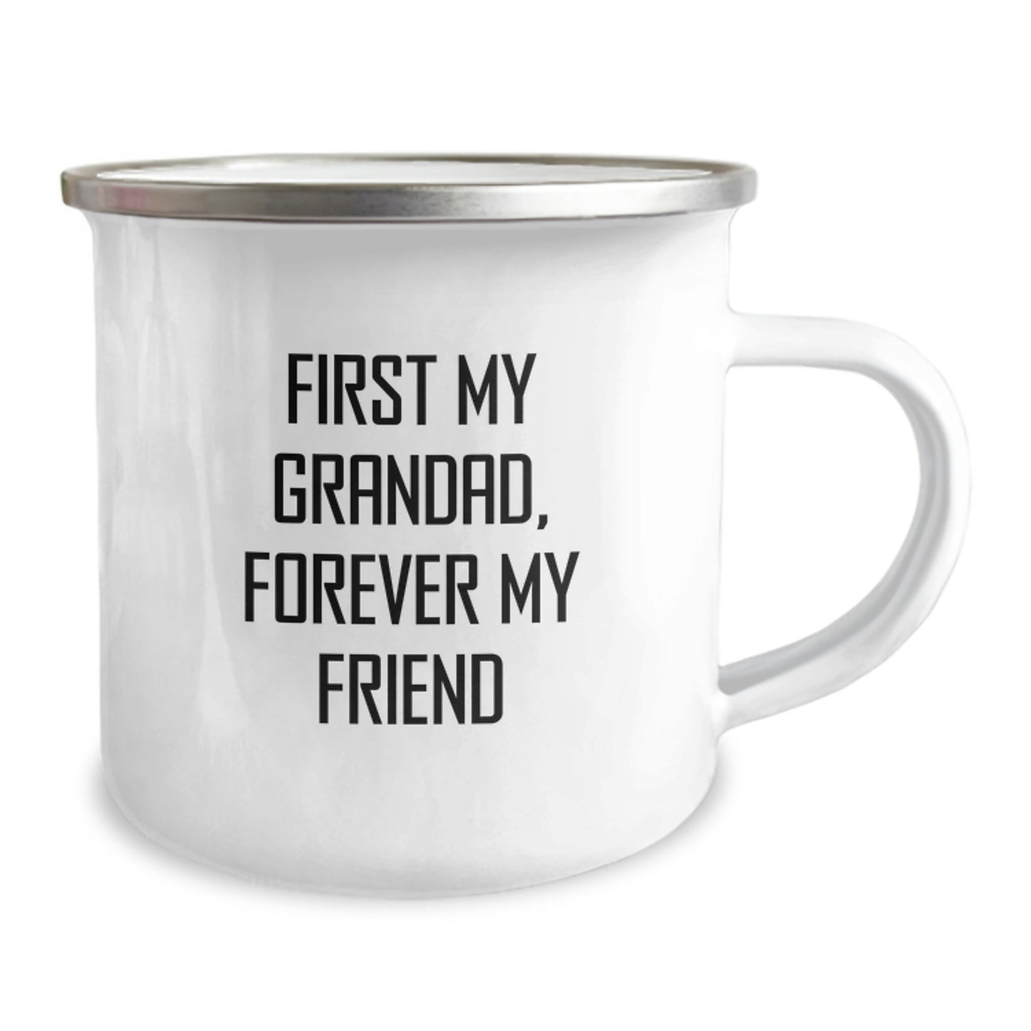 Funny Grandad Gifts for Men - Camping Mug - 'First My Grandad, Forever My Friend' Unique Christmas Memorable Presents from Family - Image 2