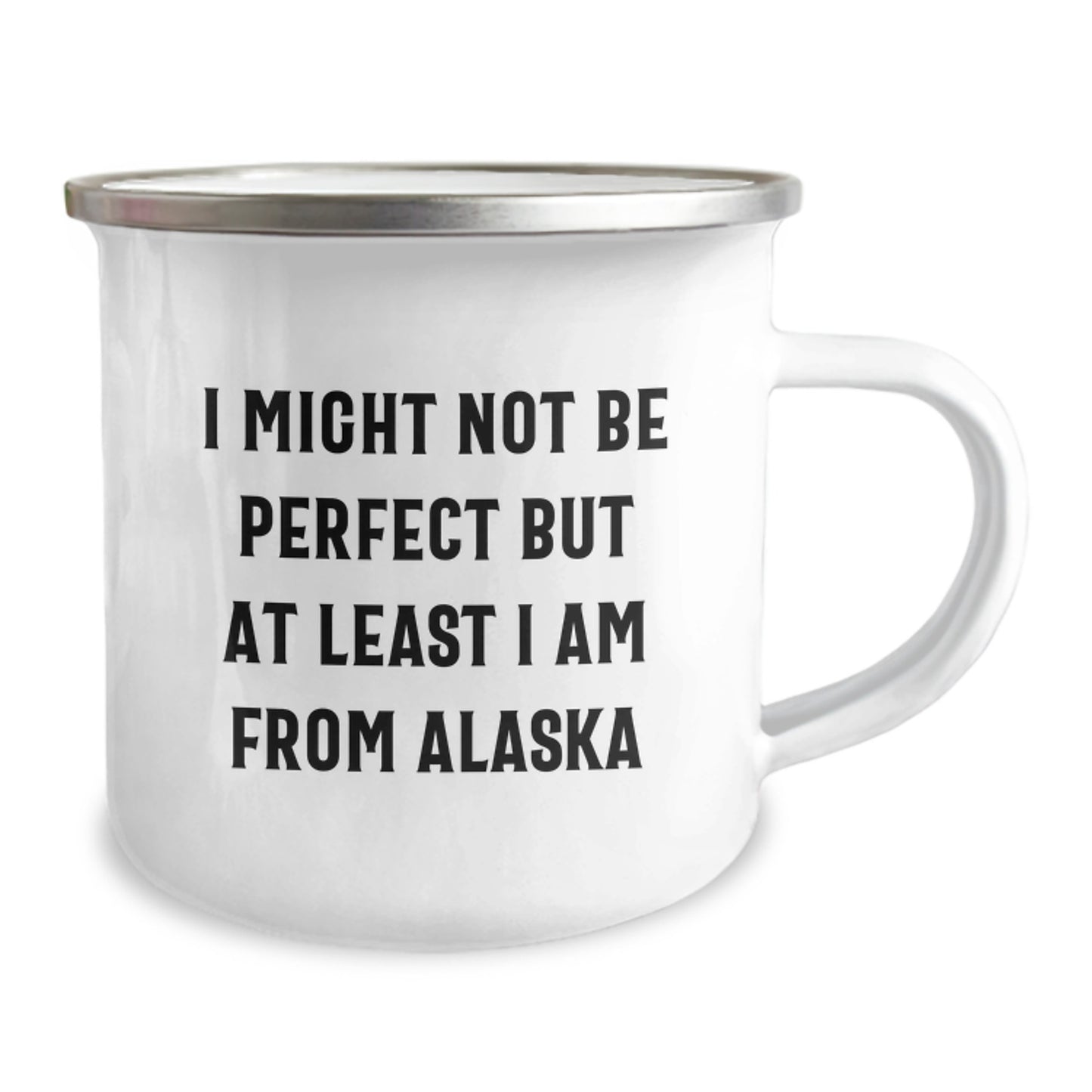 Funny Alaska Camping Mug Gifts from Friends to Family Members I Might Not Be Perfect But At Least I Am From Alaska - Image 2