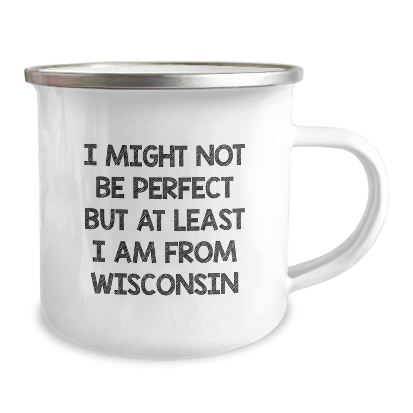 Wisconsin Gifts from Friends for Men, Cute Camping Mug with 'I Might Not Be Perfect' - Image 2