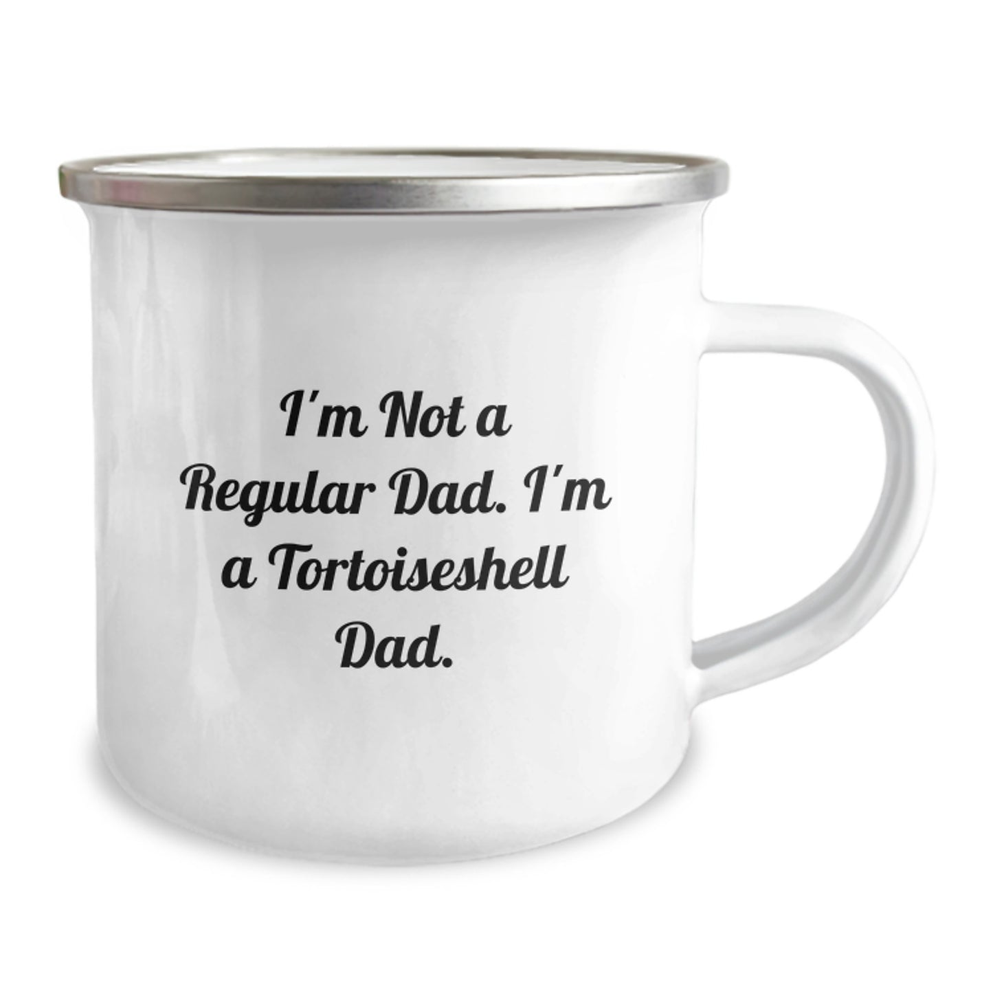 Tortoiseshell Cat Dad Camping Mug, Funny Quote Gifts for Men, Unique Graduation Gift from Dad to Son, 12 oz Stainless Steel - Image 2