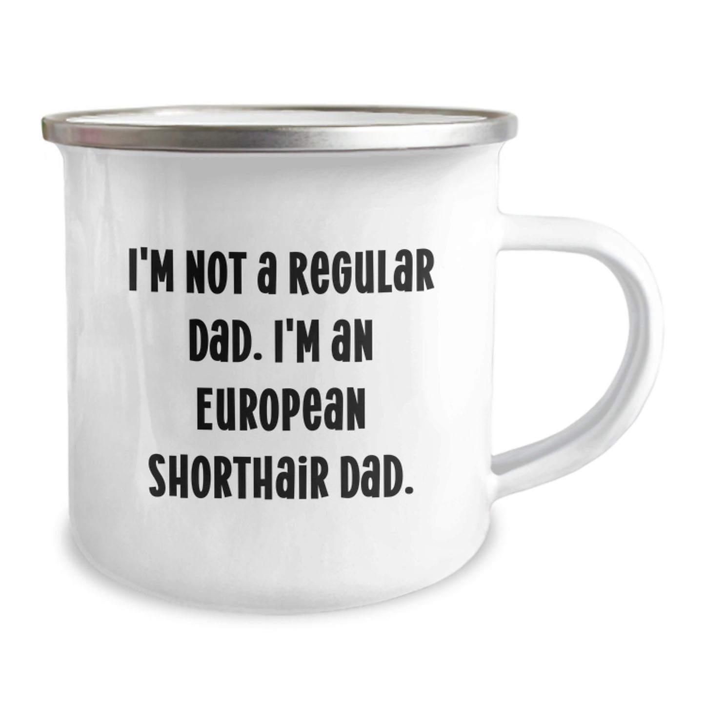 Funny European Shorthair Cat Gifts for Men, Gifts from Men to European Shorthair Cat Dad, Camping Mug for Graduation Unique Gifts - Image 2