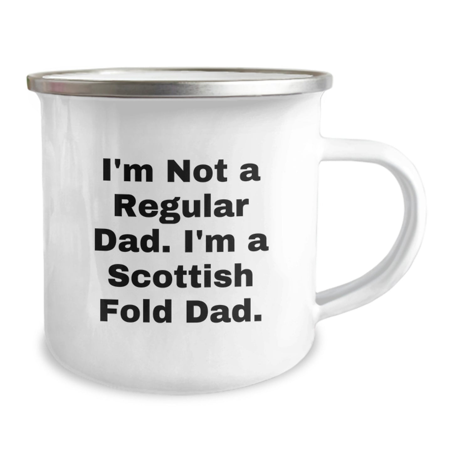 Scottish Fold Cat Dad Gifts from Family for Men Unique Funny Camping Mug, Perfect for Scottish Fold Cat Lovers, Graduation Gift, Fun Quote 'I'm Not A Regular Dad. I'm A Scottish Fold Dad.' - Image 2