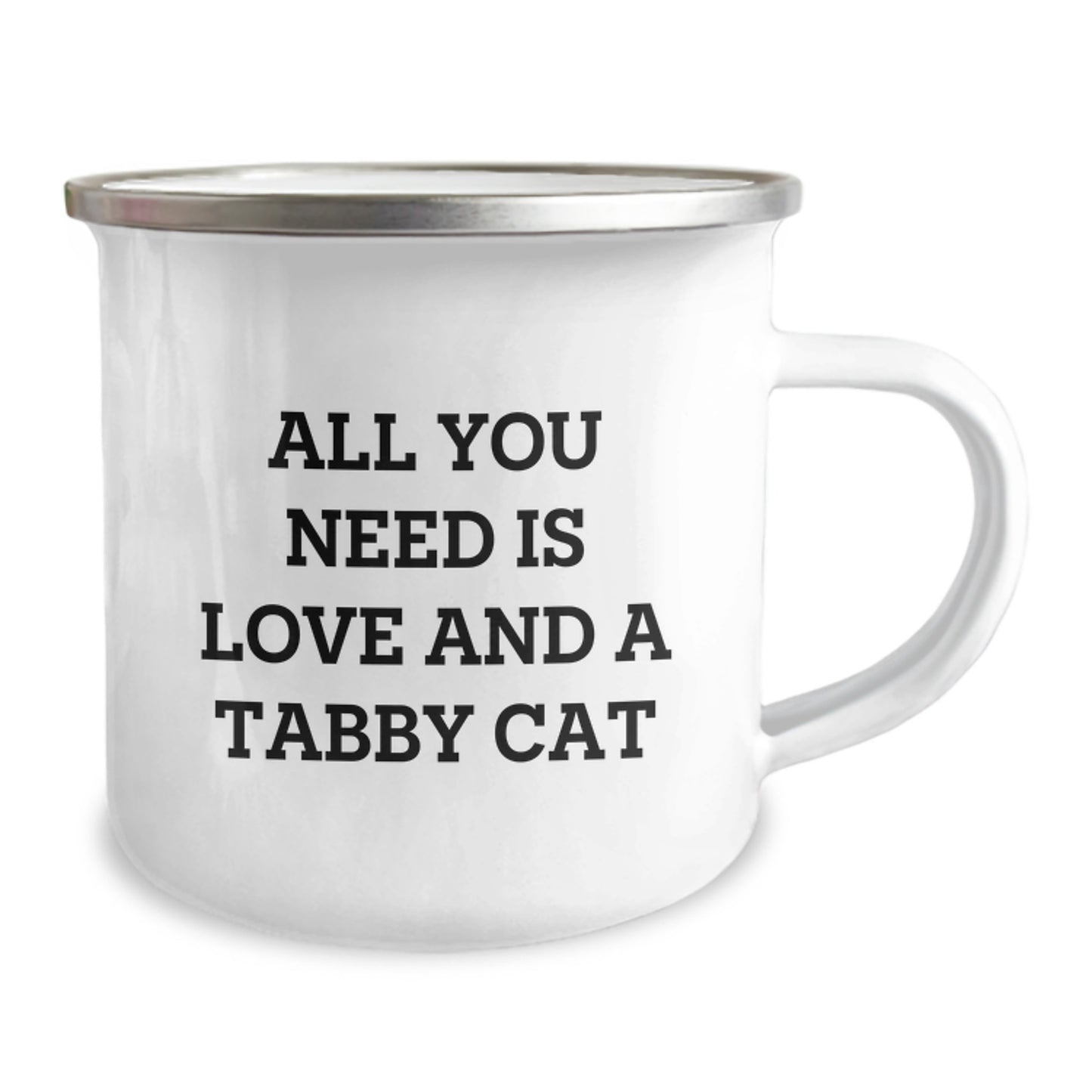 Love and Tabby Cats, Camping Mug Gifts for Men Friends Family, Funny Inspirational Quote, 12 oz Stainless Steel - Image 2