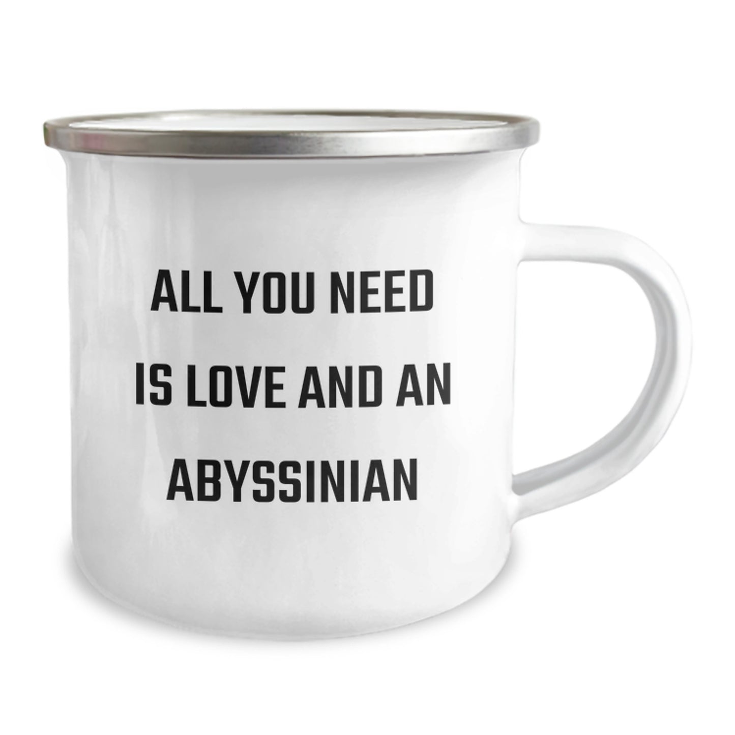 Abyssinian Cat Lovers Graduation Gifts from Friends to Family - 'All You Need Is Love And An Abyssinian' Funny Camping Mug for Women Men - Image 2