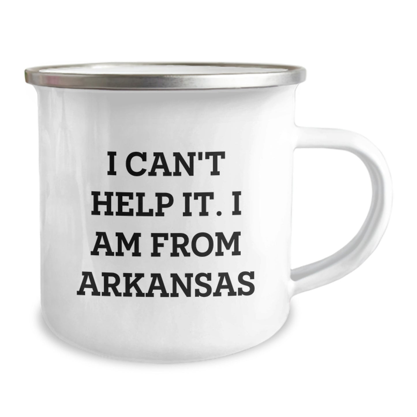 Arkansas Proud Gifts from Family, Gifts for Arkansas Graduates - 'I Can't Help It. I Am From Arkansas' Funny Camping Mug - Image 2