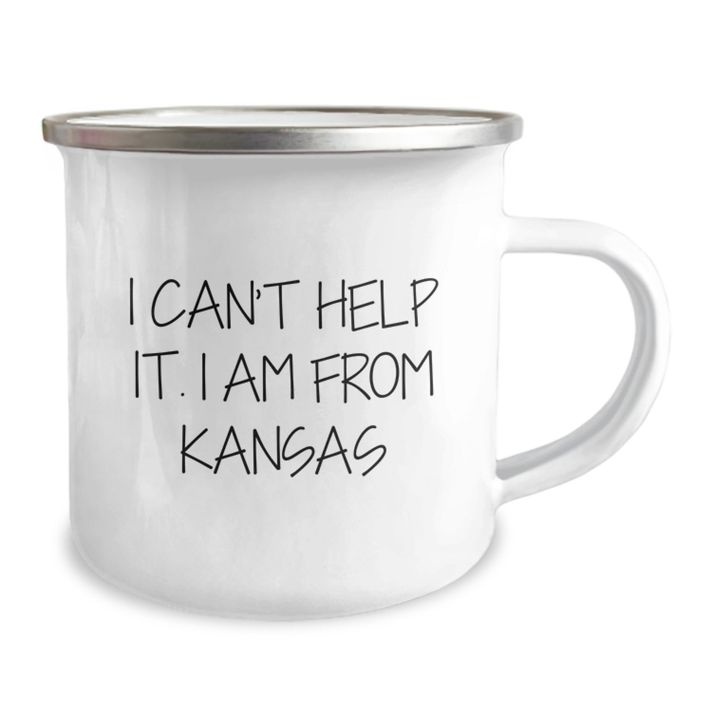 Kansas Proud Gifts from Friends to Family - 'I Can't Help It. I Am From Kansas' Funny Camping Mug for Graduation Unique Gifts - Image 2
