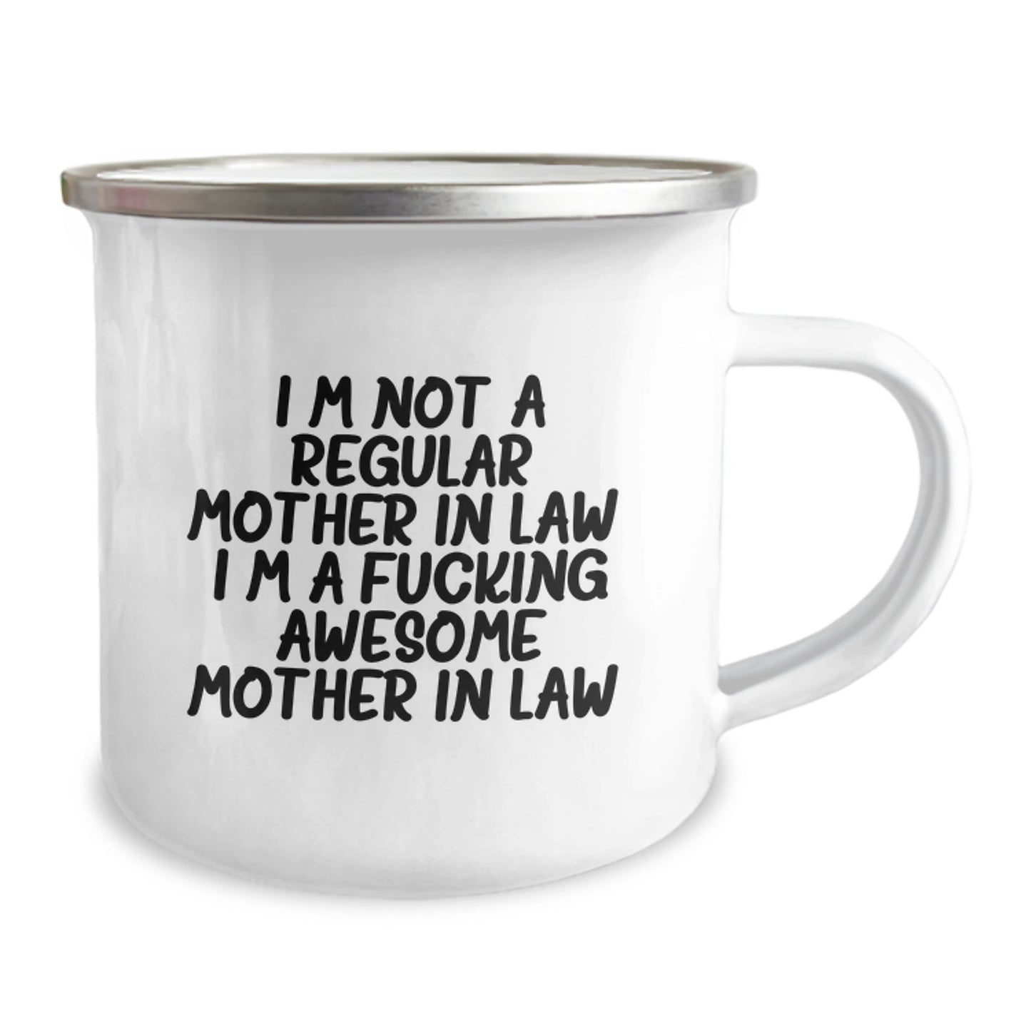Funny Mom-in-law Gifts, Camping Mug with Inspirational Quote, Gifts from Friends, Gifts for Awesome Mom-in-law, Graduation Unique Gifts, 12 oz Stainless Steel Enamel Mug - Image 2