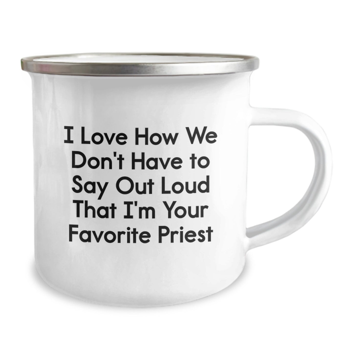 Funny Quote Priest Gifts from Friends for Graduation Unique Gifts - 12 oz Camping Mug - Image 2