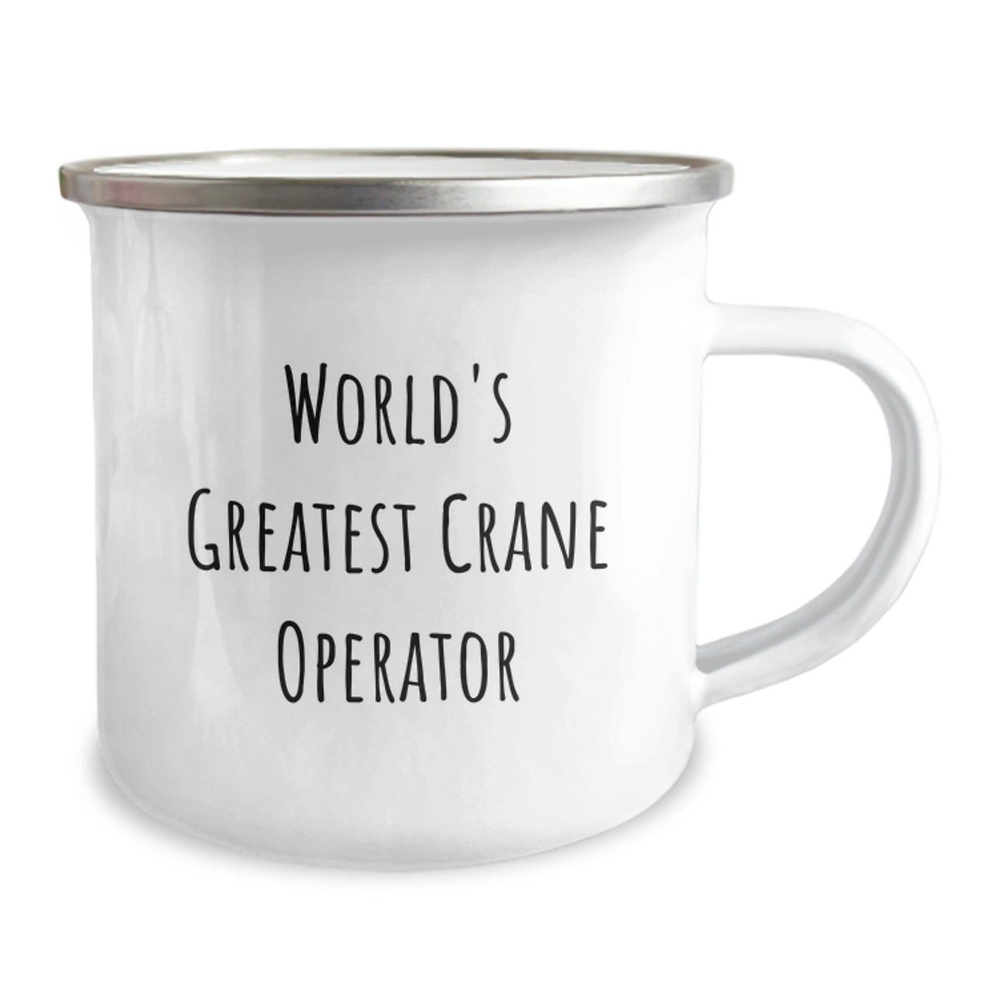 Funny Crane Operator Gifts from Dad, World's Greatest Crane Operator Inscription, 12 oz Stainless Steel Camping Mug for Father's Day Unique Gifts for Crane Operator Enthusiasts - Image 2
