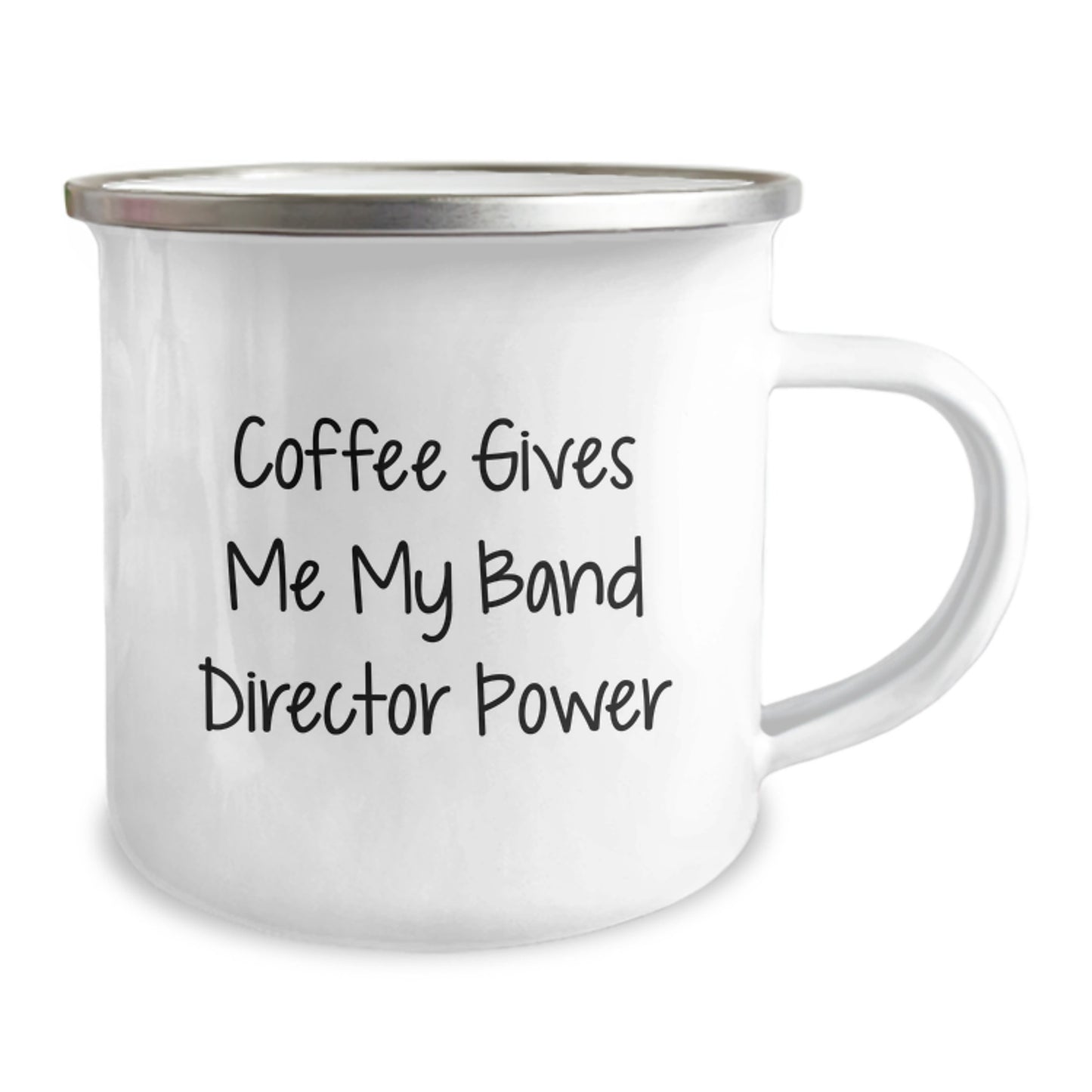 Funny Band Director Gifts from Friends - Coffee Gives Me My Power Camping Mug for Graduation - Image 2