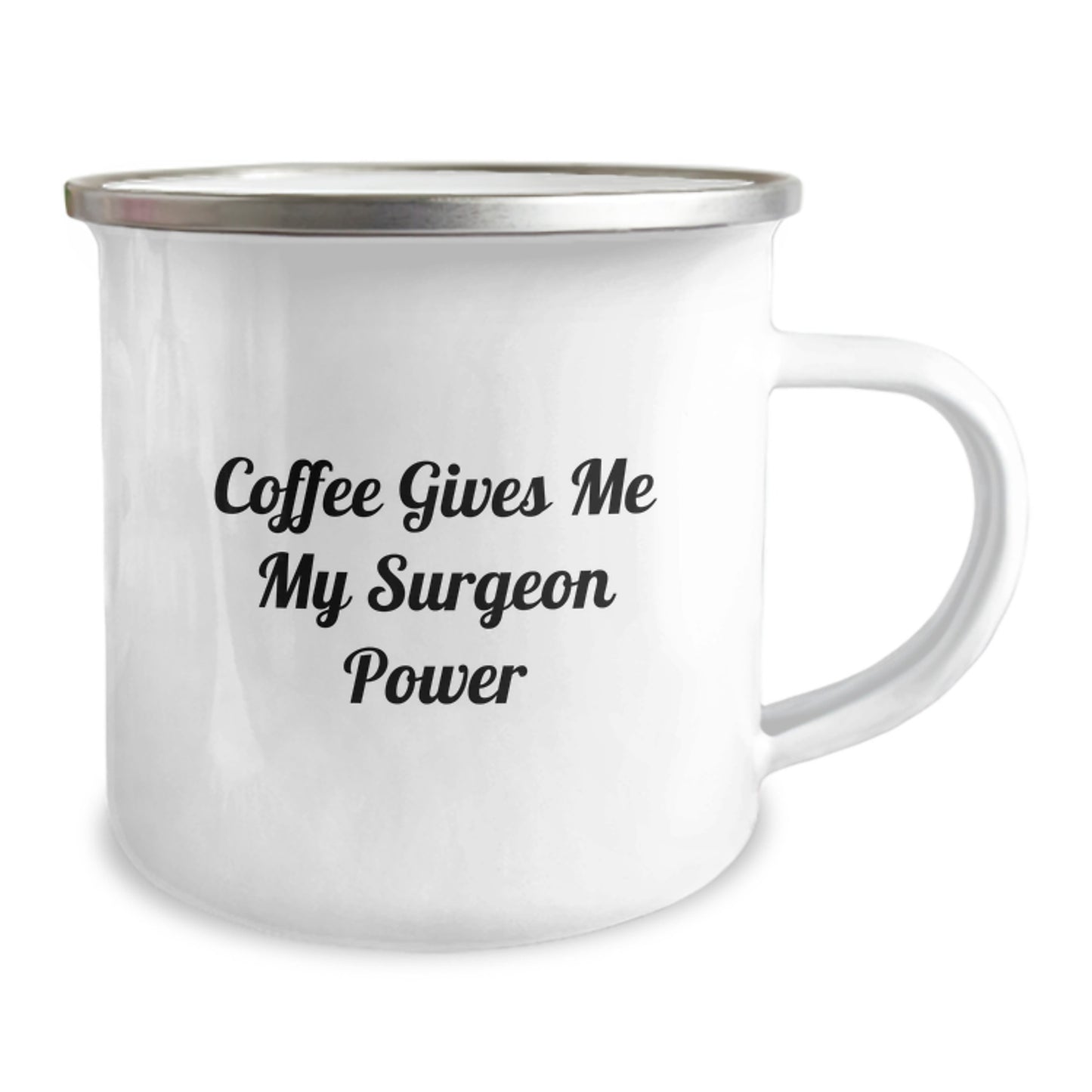 Funny Surgeon Gifts from Friends - 'Coffee Gives Me My Surgeon Power' Camping Mug for Surgeon Graduation Unique Gifts - Image 2