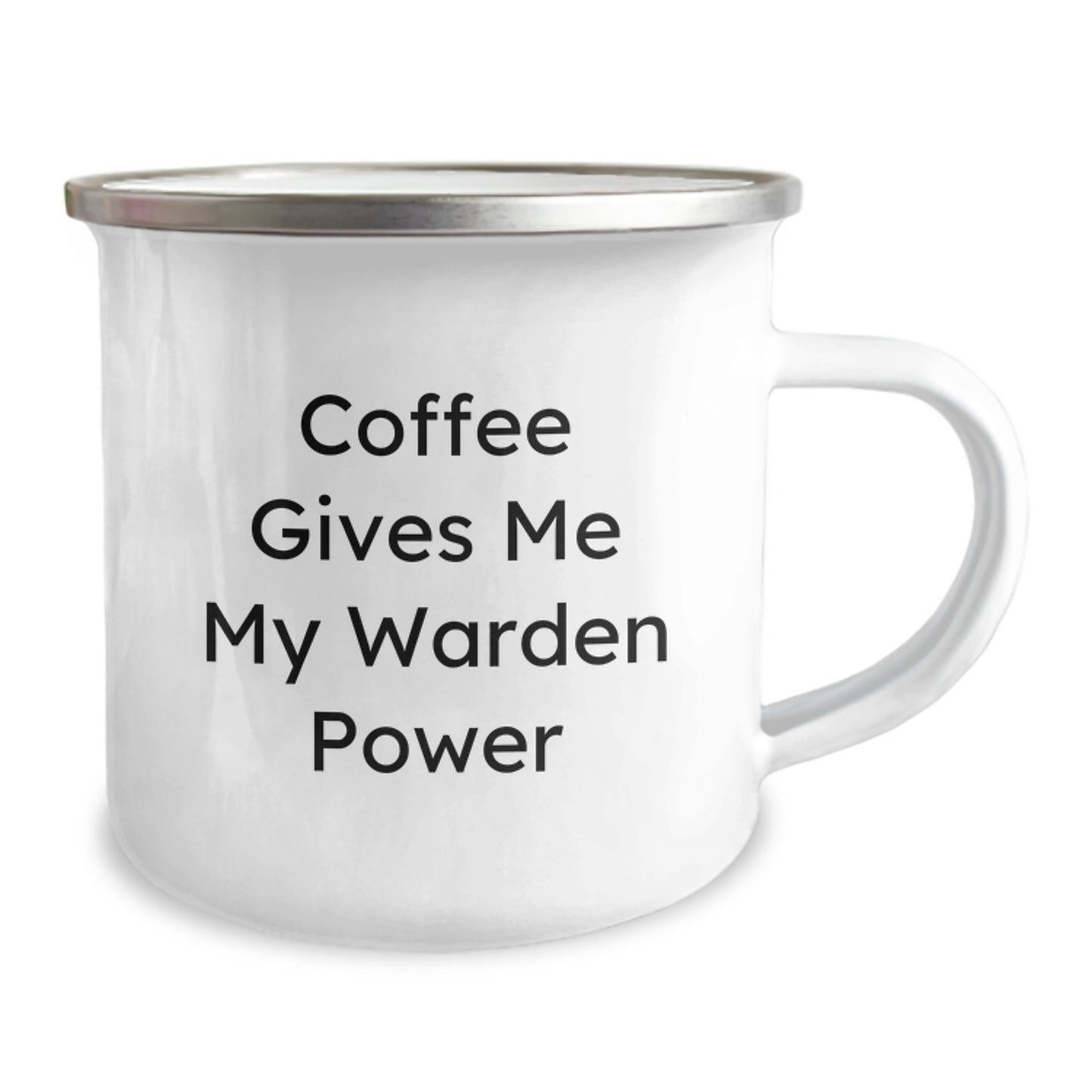 Warden-themed Gifts from Friends, Unique Birthday Unique Gifts for Him or Her, Camping Mug with Coffee Gives Me My Warden Power Quote - Image 2
