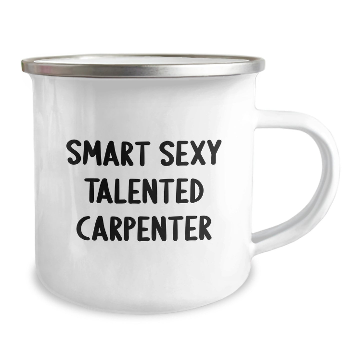 Smart Sexy Talented Carpenter Funny Gifts from Friends and Family for Birthday - 'He's the Master of His Domain' Camping Mug - Image 2