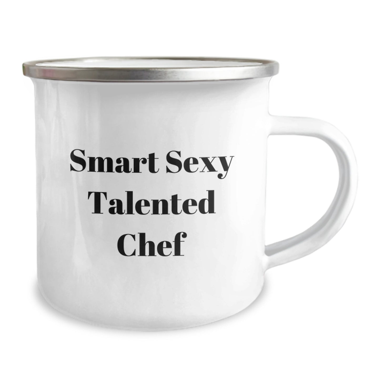Funny 'Smart Sexy Talented Chef' Gifts for Men from Family on Christmas Morning Camping Mug - Image 2