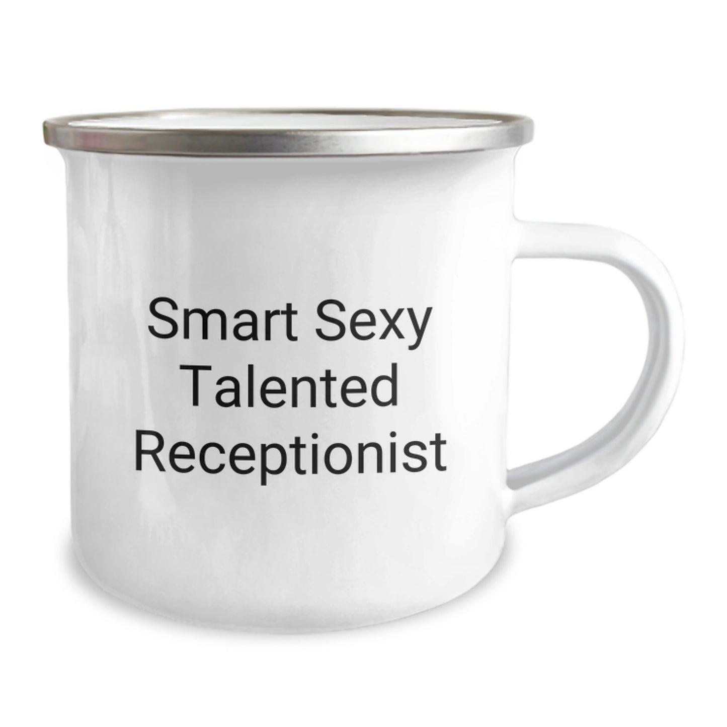 Smart, Sexy, and Talented Receptionist Gifts from Coworkers - Funny Quote Camping Mug for Graduation, Unique and Funny Present for Men or Women - Image 2