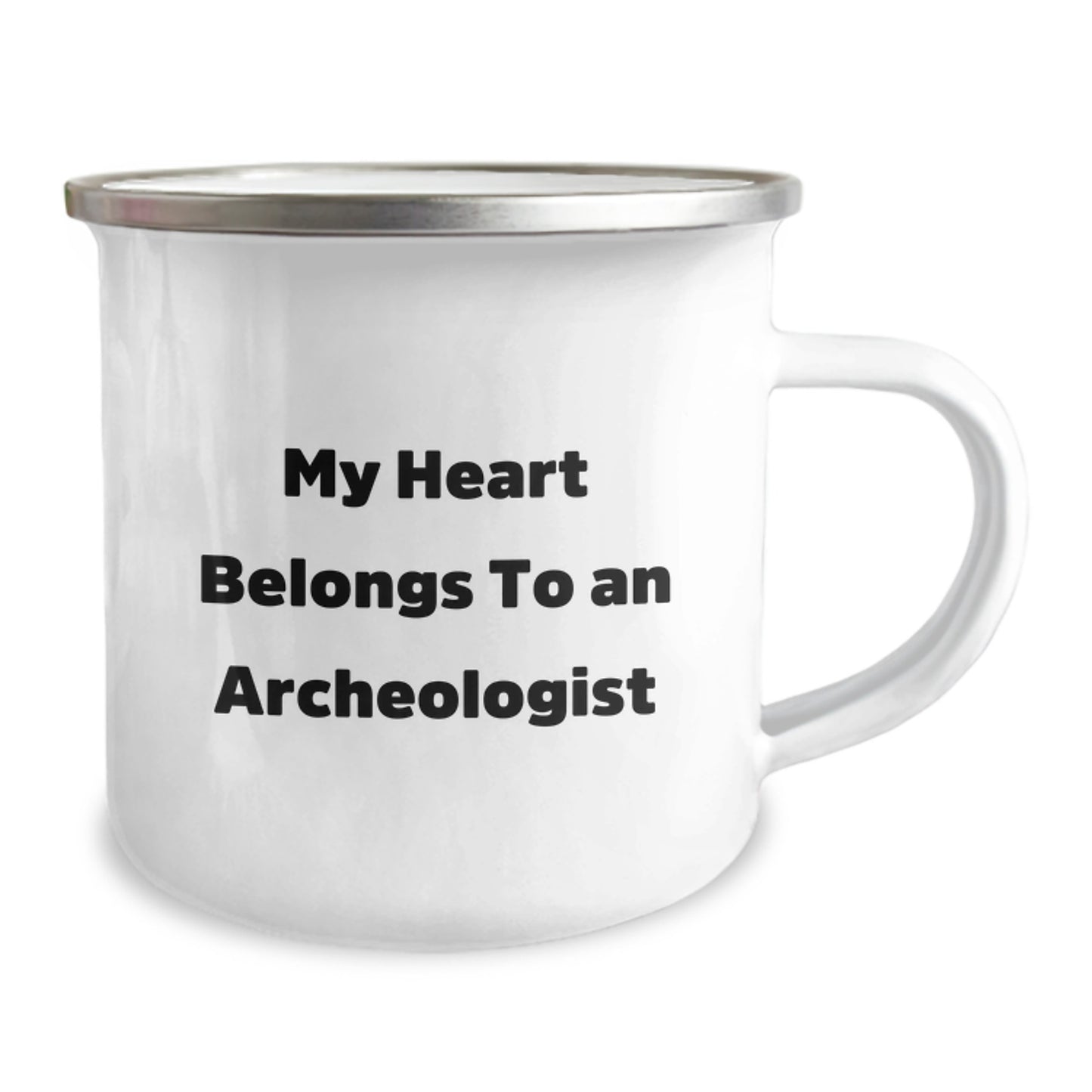 Gifts for Archeologists, Funny Quote 'My Heart Belongs' Camping Mug for Christmas Unique Gifts from Friends & Family - Image 2