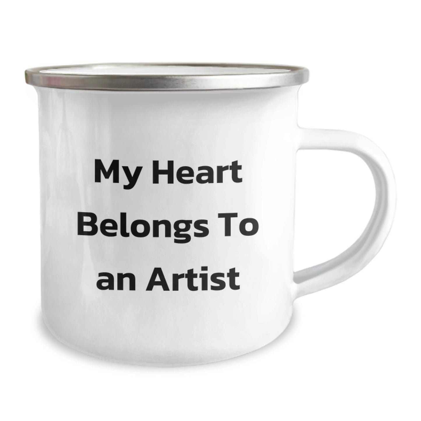 Funny Artist Gifts from Friends for Christmas - Artist Camping Mug My Heart Belongs To An Artist - Image 2