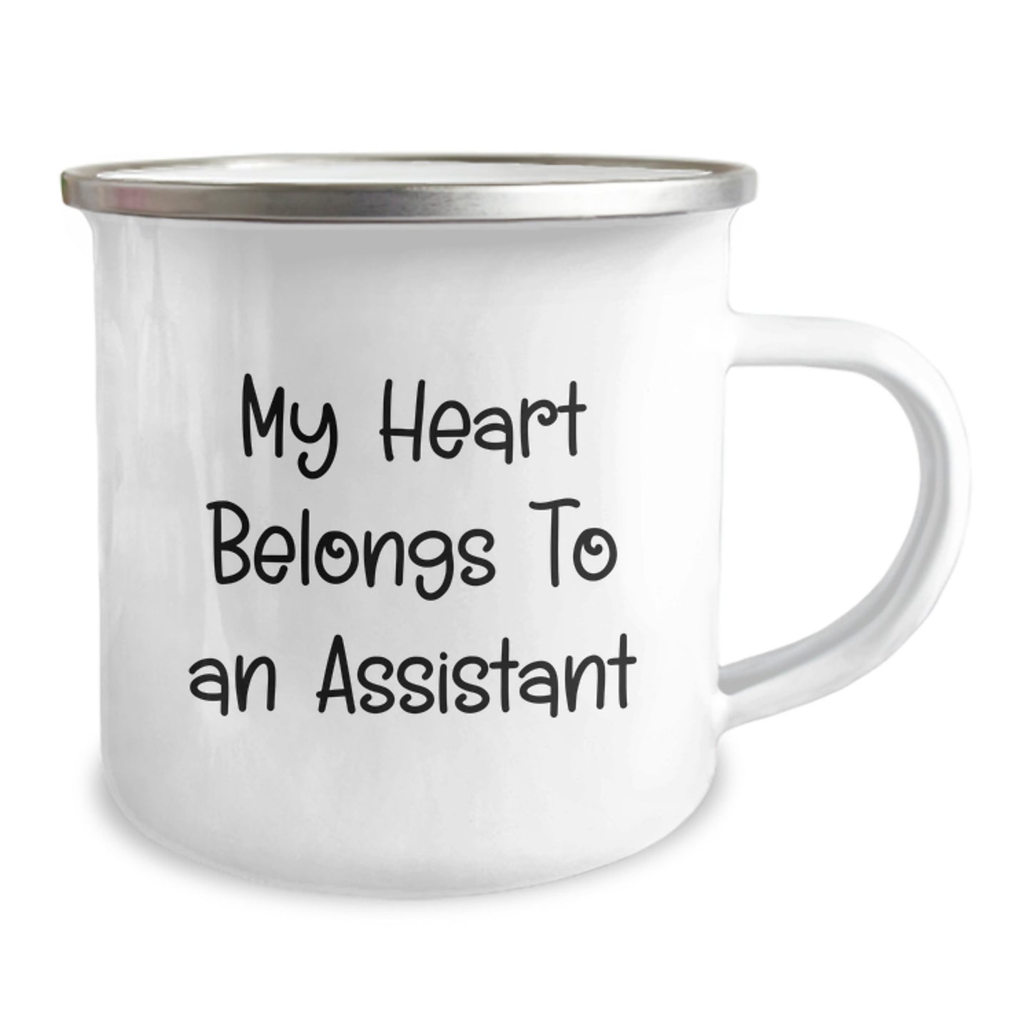 Funny Assistant Gifts for Him, Christmas Unique Gifts from Coworkers, Camping Mug with Quote 'My Heart Belongs To An Assistant' - Image 2
