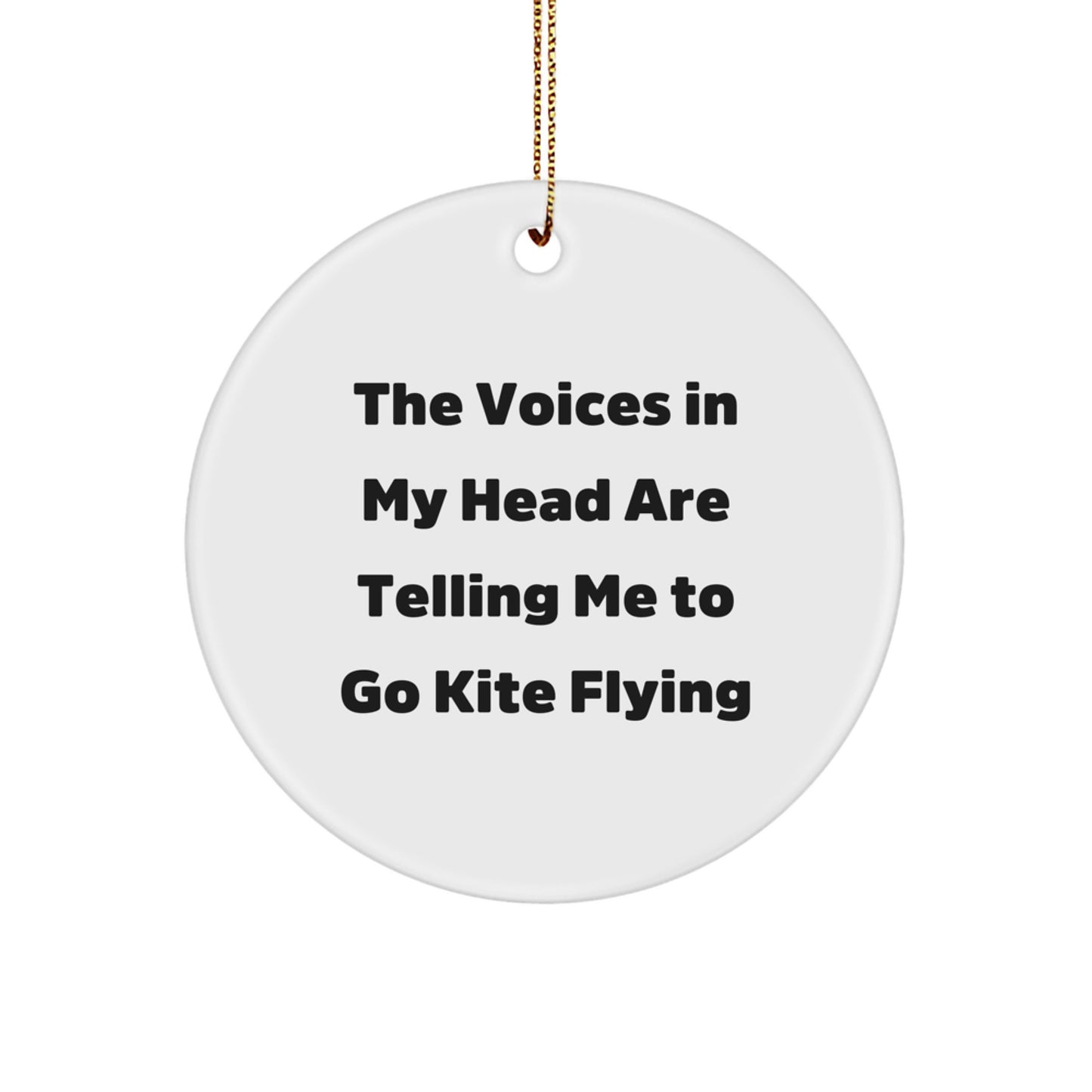 Funny Kite Flying Quote Circle Ornament Gifts from Friends for Kite Flying Enthusiasts at Christmas - Image 1