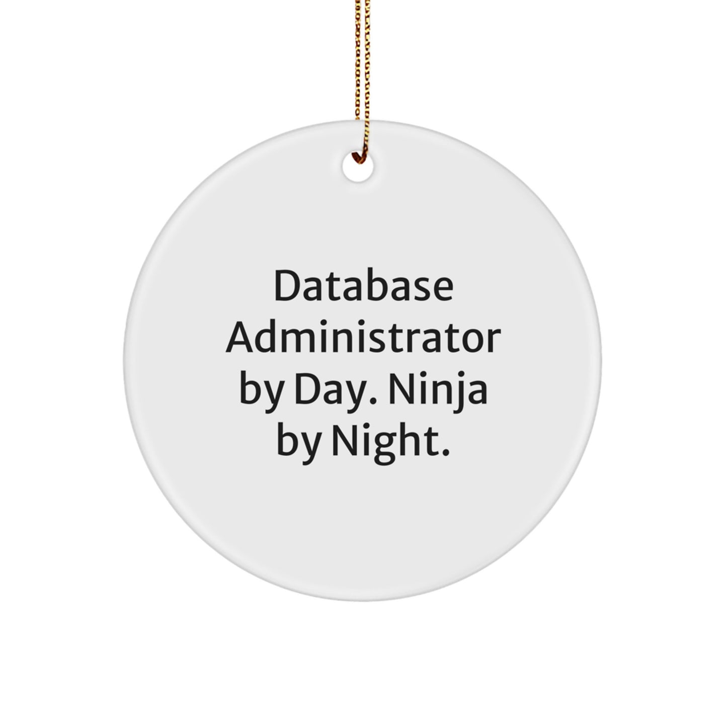 Funny Database Administrator Gifts, Ninja Circle Ornament for Christmas Unique Gifts from Friends, Coworkers, Family to Database Administrators - Image 1