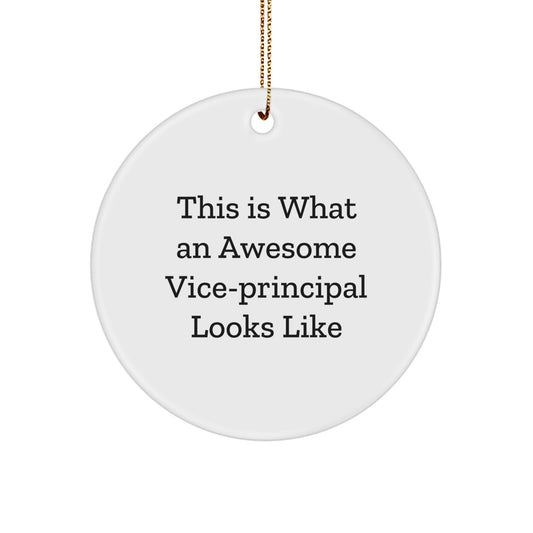 Gifts from Friends to Awesome Vice-principals, This Is What An Awesome Vice-principal Looks Like - Christmas Circle Ornament, 2.75 inches tall - Image 1