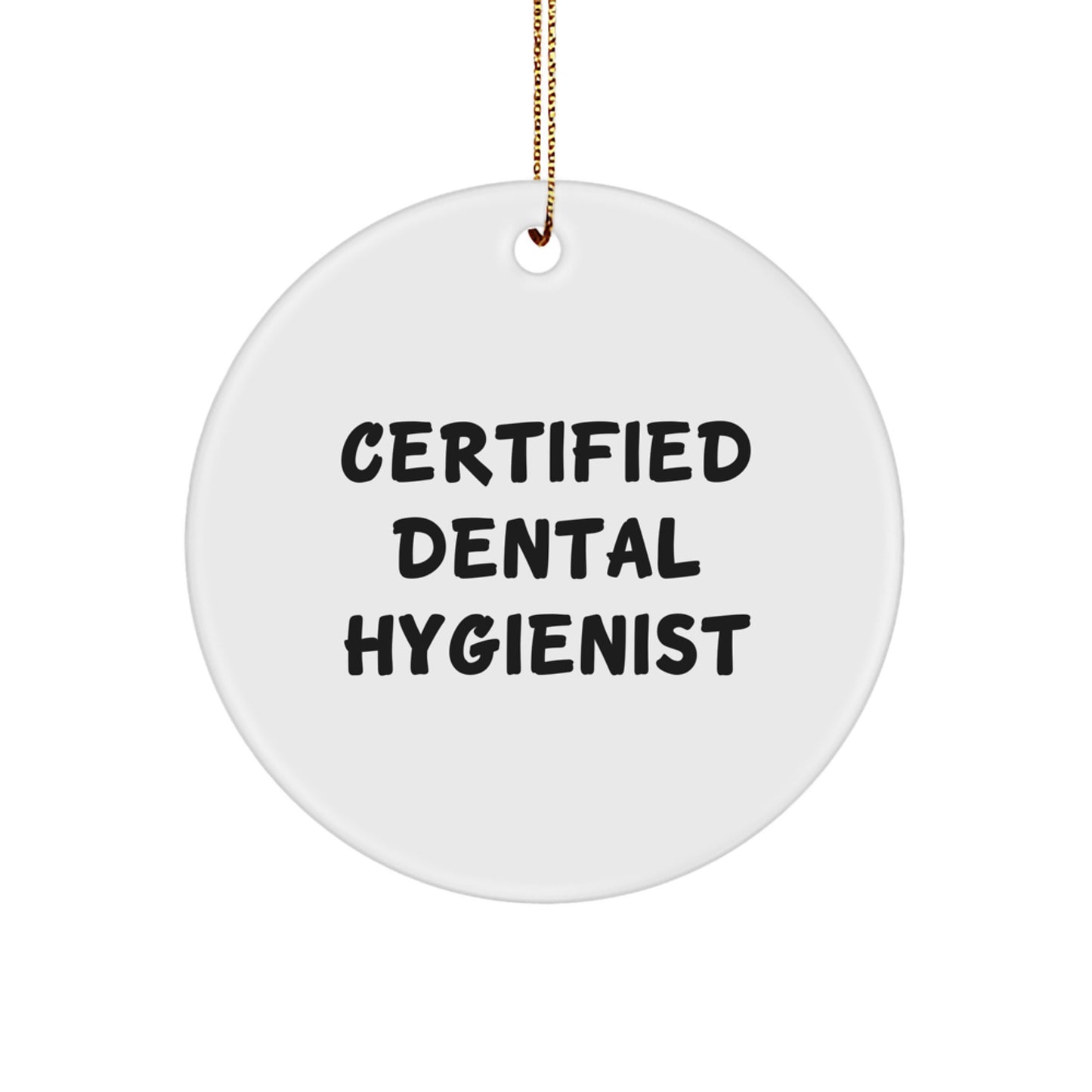 Funny Certified Dental Hygienist Gifts for Him Her Friends Family - 'I Brush with Heart' Circle Ornament, White, Christmas Unique Gifts from Friends - Image 1