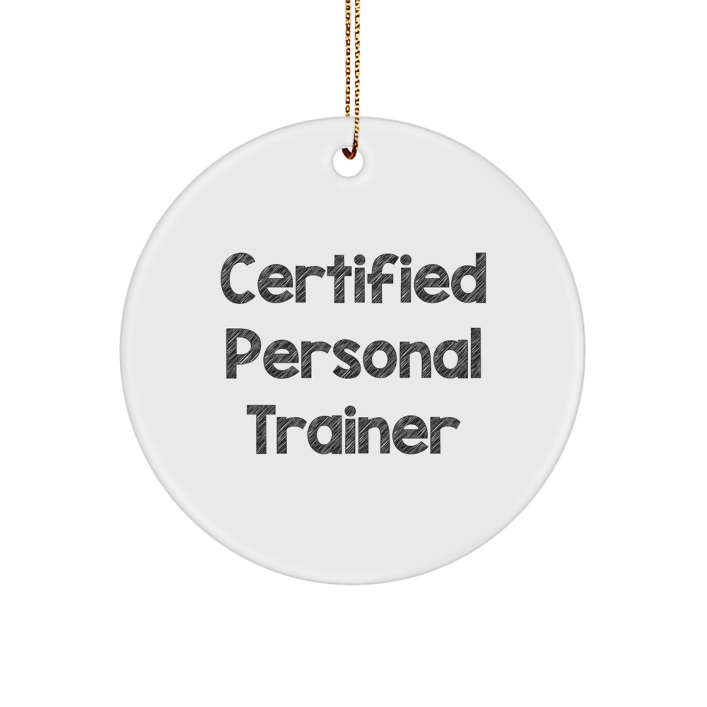 Funny Personal Trainer Gifts for Men, Personal Trainer Christmas Unique Gifts from Friends, Circle Ornament with Inspirational Quote - Image 1