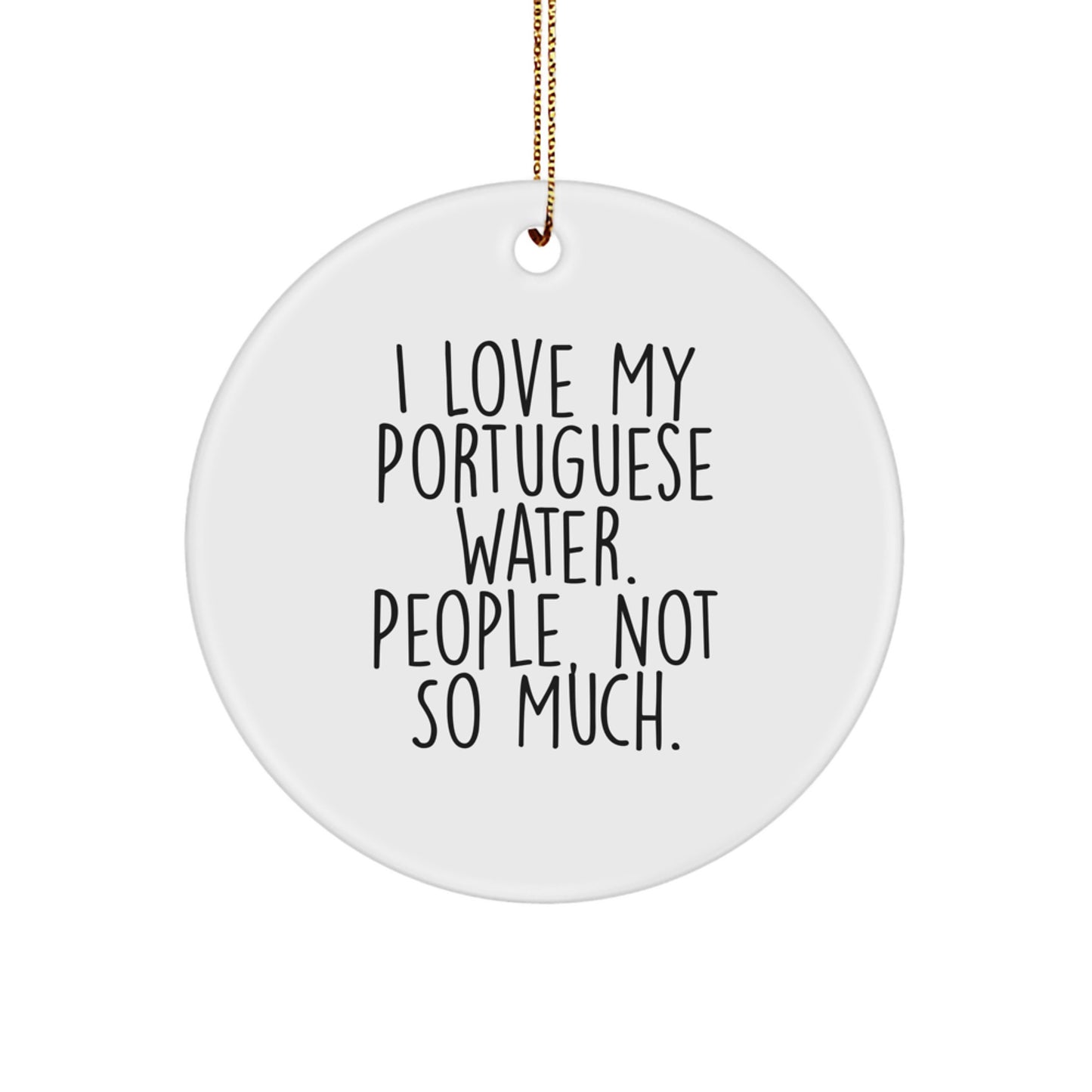Portuguese Water Dog Lovers Gifts from Men to Portuguese Water Dog, Funny Circle Ornament for Christmas Unique Presents - Image 1