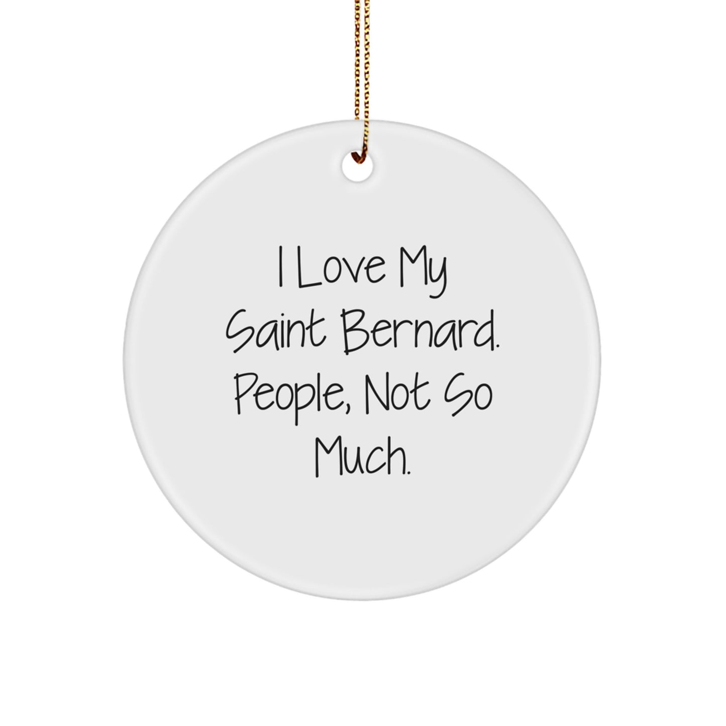 Saint Bernard Dog Lovers Gifts from Friends, Family - Funny Circle Ornament for Christmas - Image 1