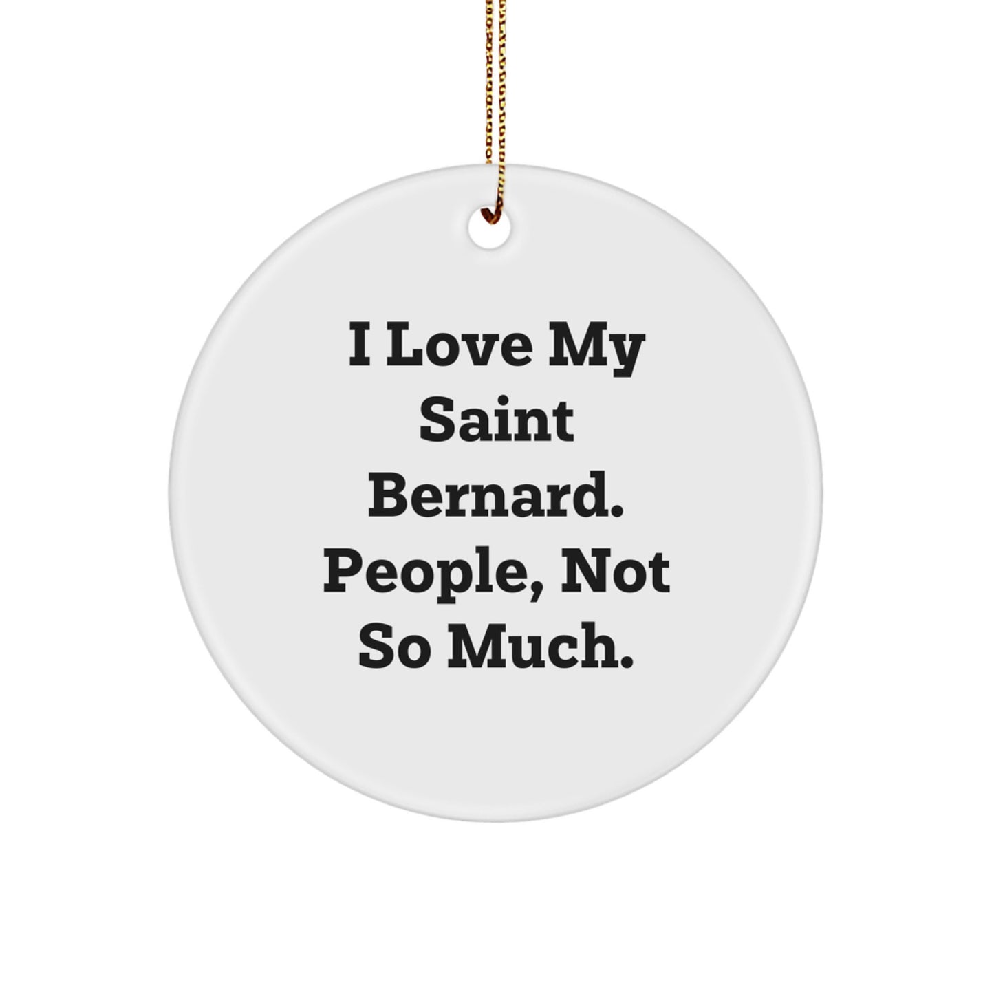 Saint Bernard Dog Lovers Gifts from Friends and Family - Funny Circle Ornament for Christmas - Image 1