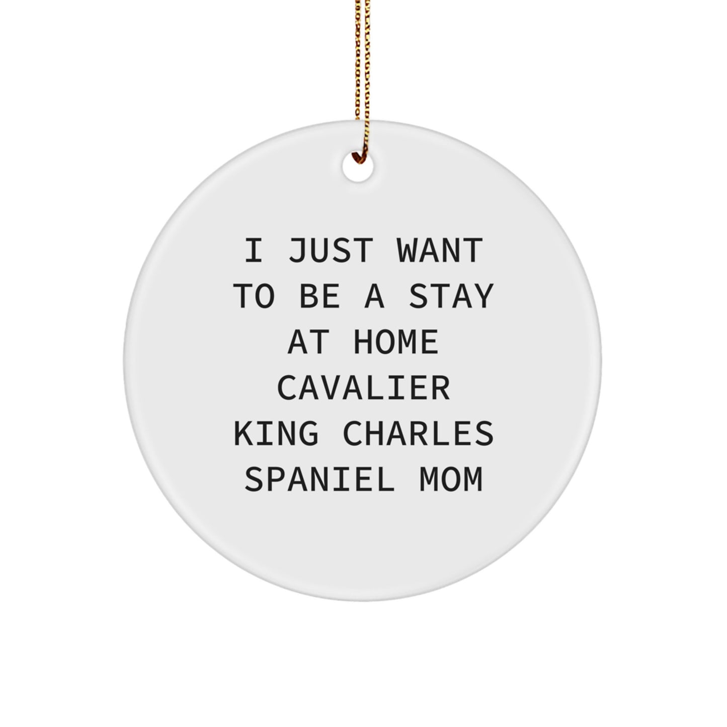 Funny Cavalier King Charles Spaniel Dog Mom Gifts For Christmas Unique Circle Ornaments by Friends and Family - Image 1