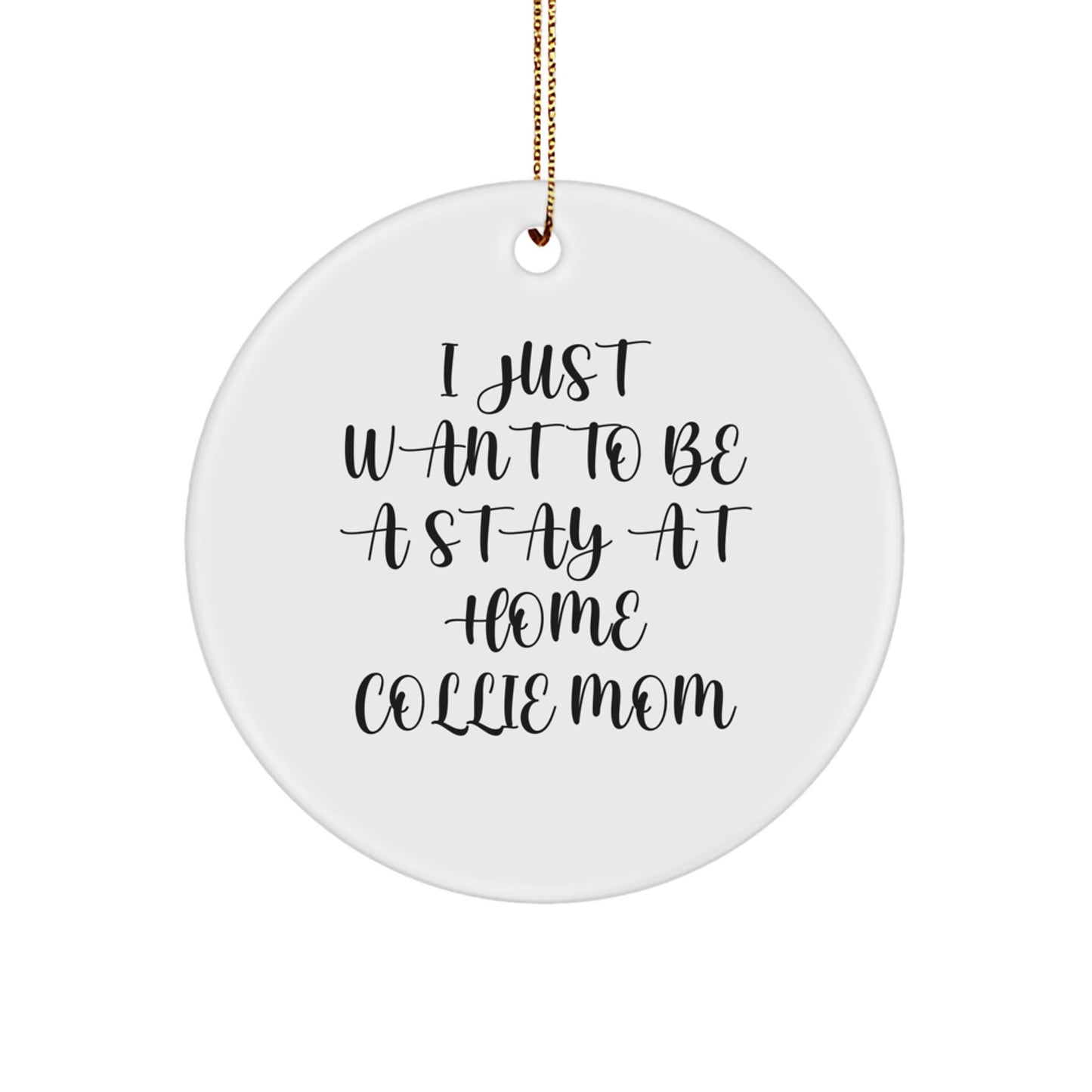 Collie Dog Mom Gifts from Men to Women for Christmas Unique Circle Ornament - Image 1