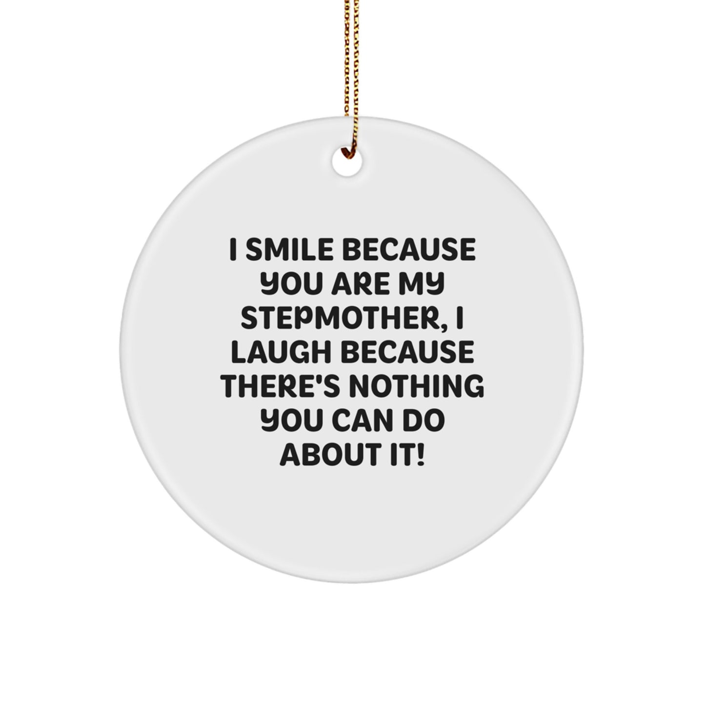 Funny Stepmother Gifts from Family, Cute Stepmom Circle Ornament for Christmas Unique Gifts - Image 1