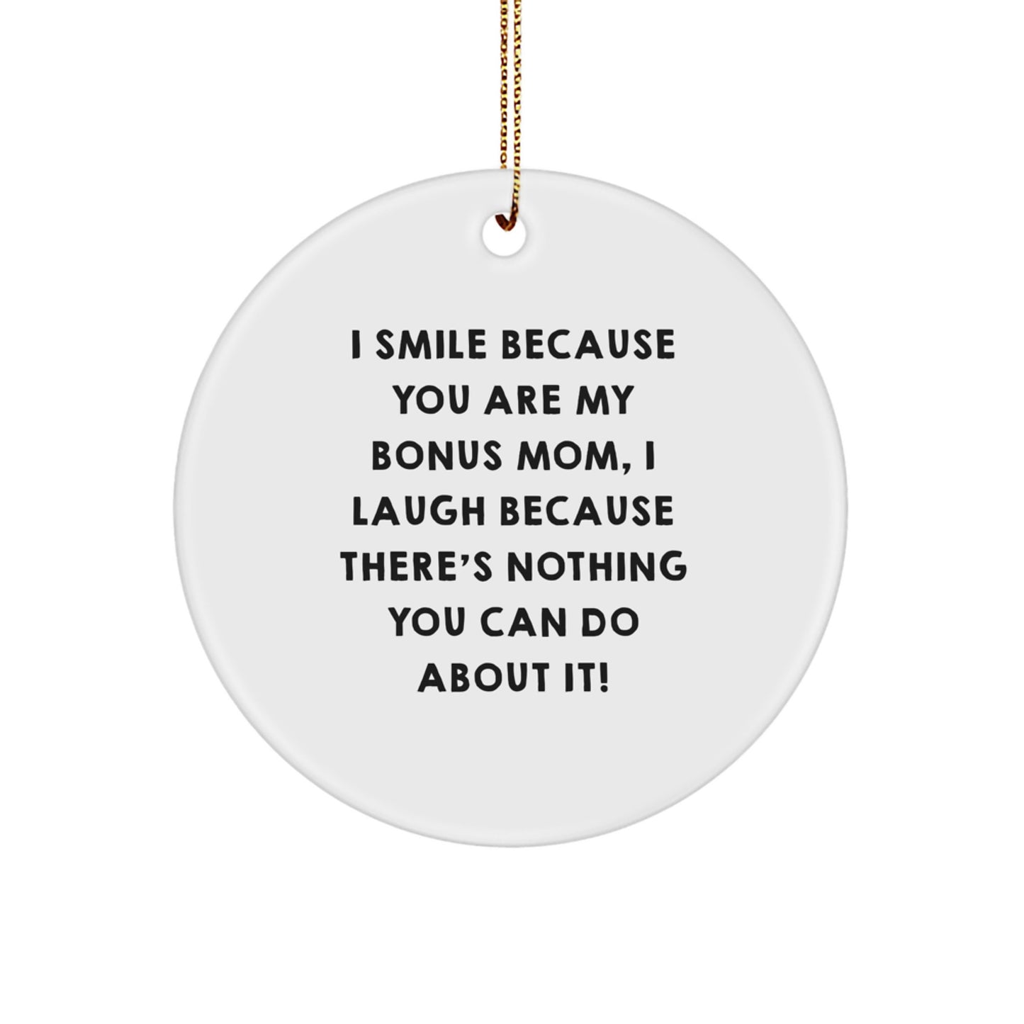 Funny Circle Ornament Gifts from Family, Friends for Bonus Mom, Christmas Unique Ornament - Image 1