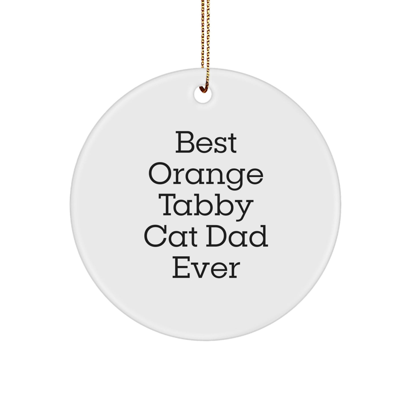 Funny Orange Tabby Cat Dad Ever Circle Ornament Gifts from Family, Gifts for Orange Tabby Cat Lovers, Christmas Unique Treasures, Best Orange Tabby Cat Dads Ever - Image 1